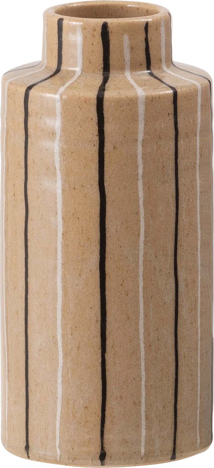 Room Essence フラワーベース W10.5×D10.5×H22 ベージュ 完成品 花瓶 花びん フラワースタンド 陶器 北欧 シンプル 艶 生花 枝物 グリーン・観葉植物用品