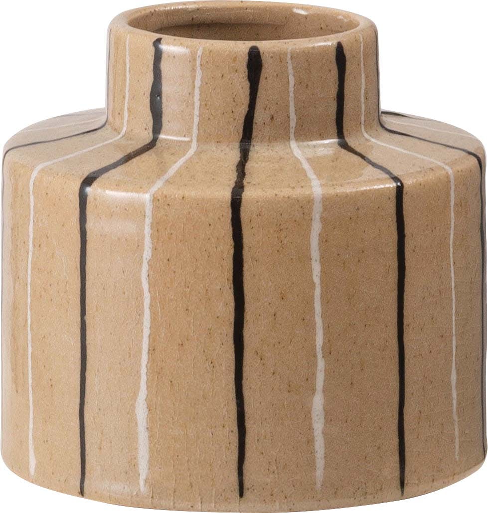 Room Essence フラワーベース W15×D15×H14 ベージュ 完成品 花瓶 花びん フラワースタンド 陶器 北欧 おしゃれ ドライフラワー シンプ グリーン・観葉植物用品