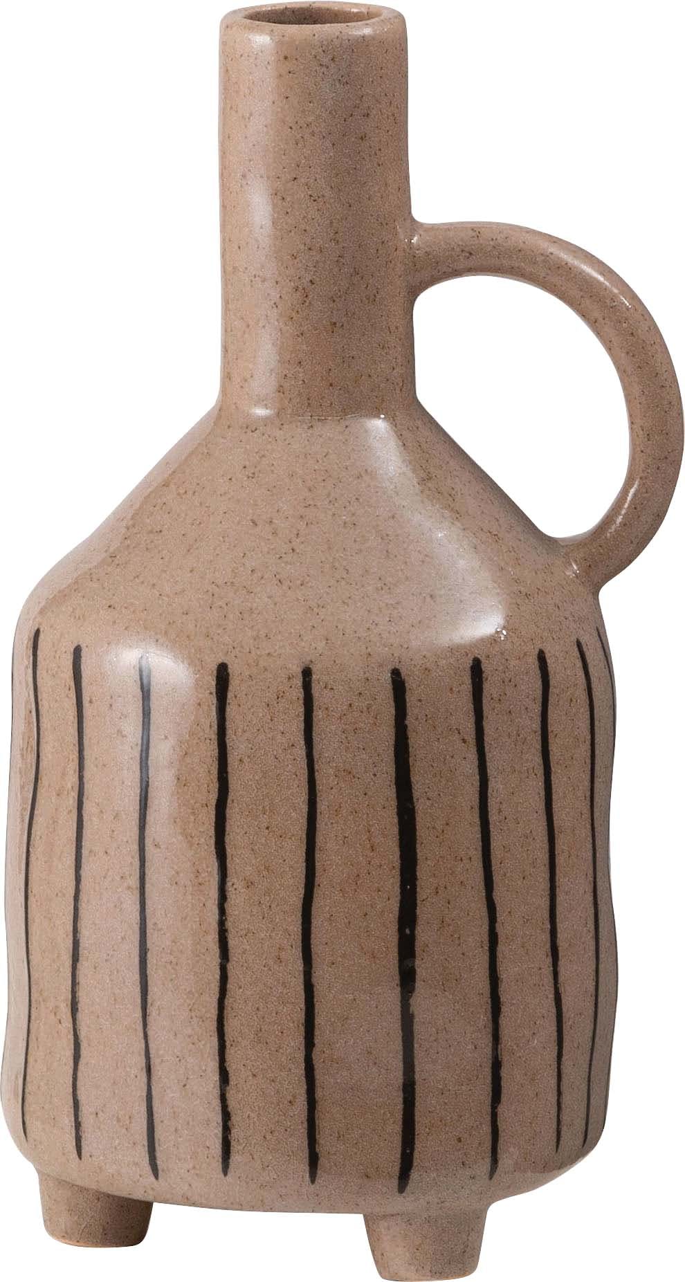 Room Essence フラワーベース W14.5×D13×H27.5 ブラウン 完成品 花瓶 花びん フラワースタンド 陶器 北欧 シンプル 艶 生花 枝物 グリーン・観葉植物用品