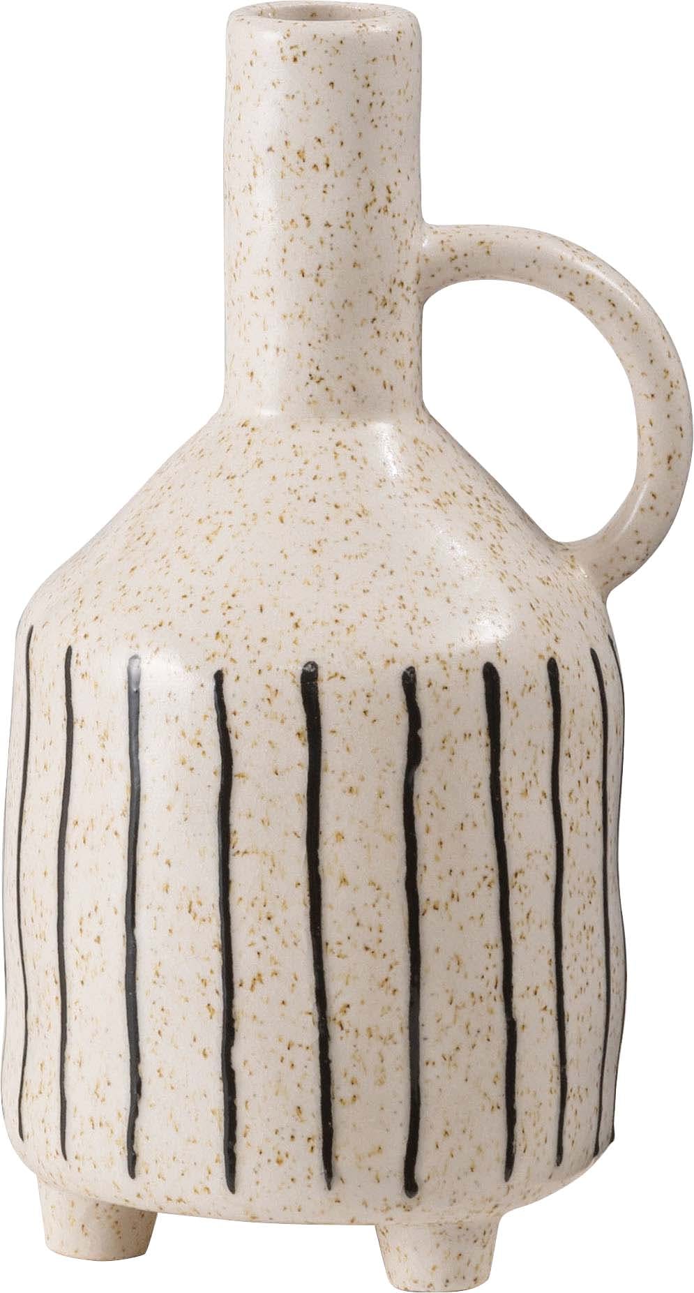 Room Essence フラワーベース W14.5×D13×H27.5 アイボリー 完成品 花瓶 花びん フラワースタンド 陶器 北欧 シンプル 艶 生花 枝 グリーン・観葉植物用品