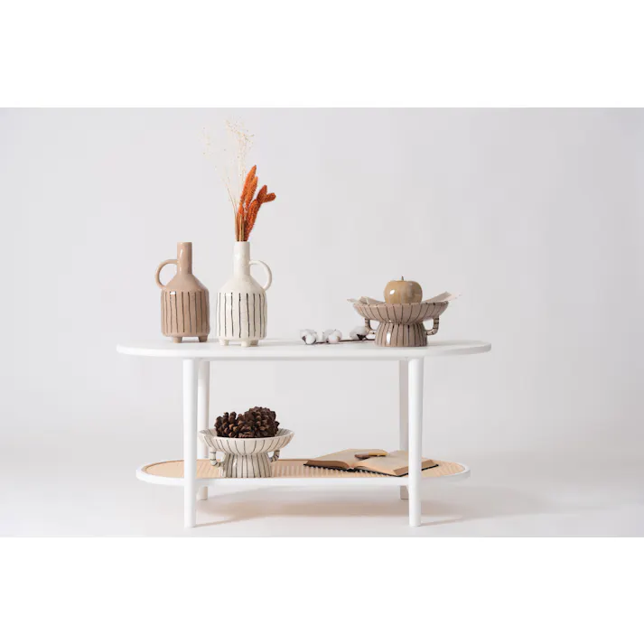 Room Essence トレイベース W26×D26×H12 アイボリー 完成品 オブジェ インテリア 雑貨 置物 小物入れ アクセサリー 北欧 陶器 セラミック モダン オーナメント 装飾 指輪 ネックレス 鍵 キー 収納 玄関 ジュエリー リビング 寝室 CLY-74IV【別送品】