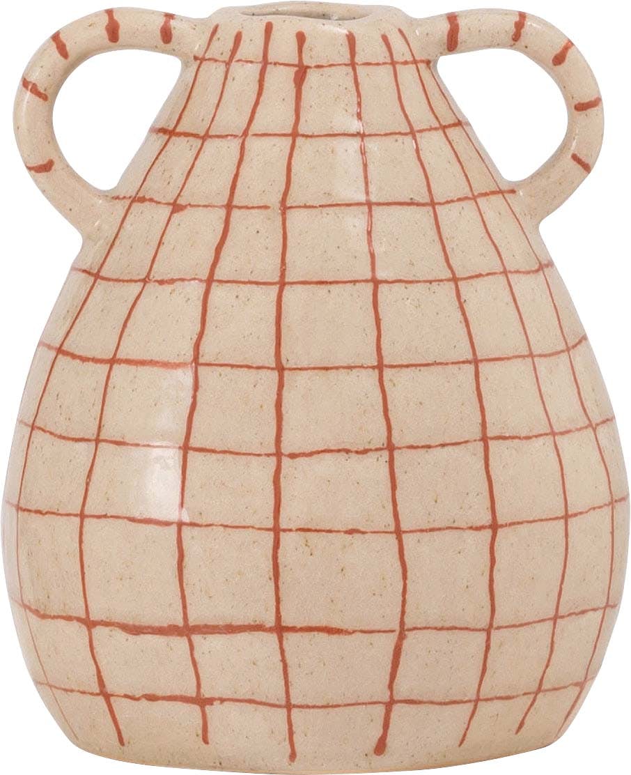 Room Essence フラワーベース W17.5×D17.5×H21 ベージュ 完成品 花瓶 花びん フラワースタンド 陶器 北欧 シンプル 艶 生花 枝物 卓上 床置き 陶器製 和モダン レトロ ベーシック インテリア 寝室 リビング 玄関 廊下 CLY-75BE【別送品】