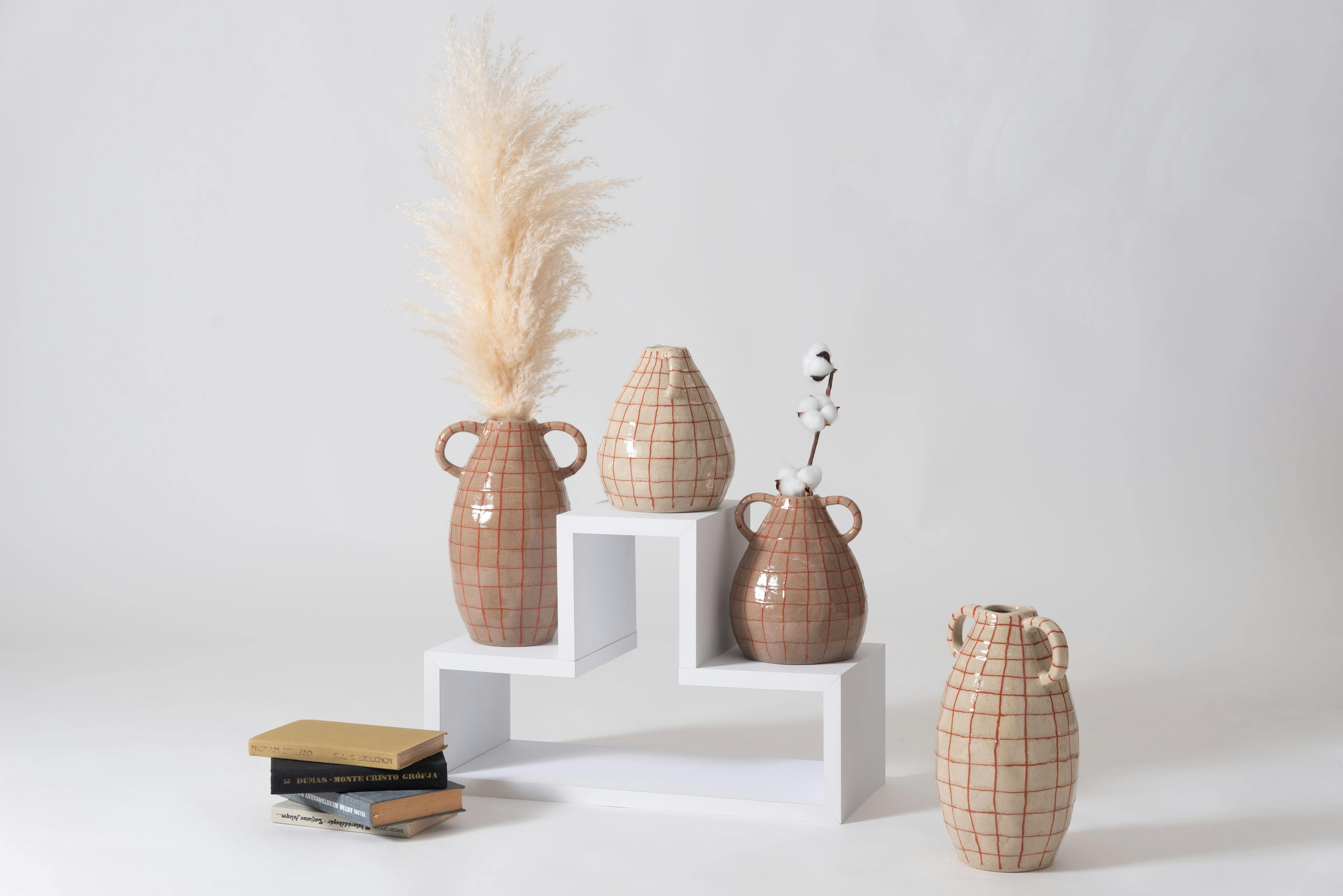 Room Essence フラワーベース W19.5×D16×H29 ベージュ 完成品 花瓶