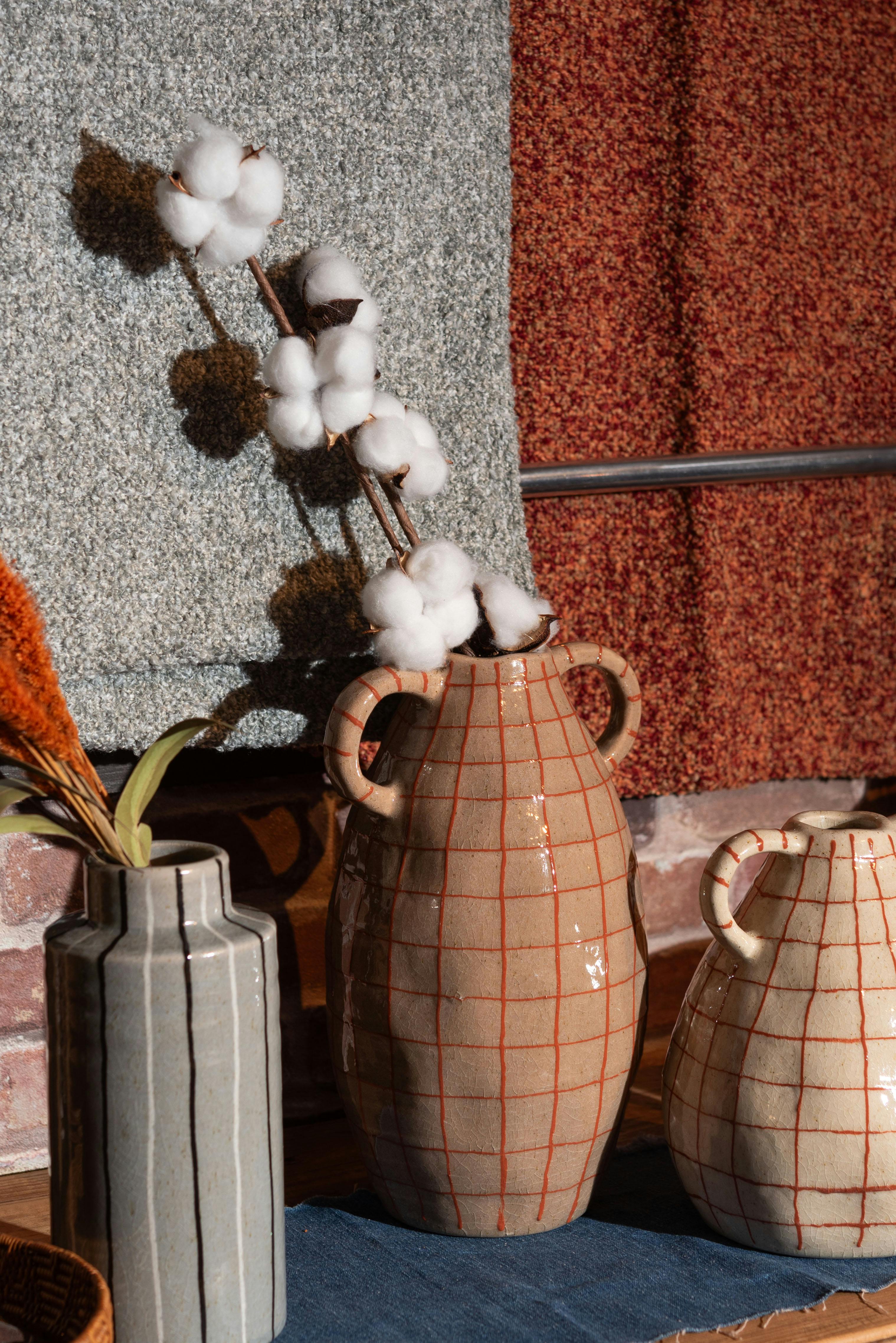 Room Essence フラワーベース W19.5×D16×H29 ブラウン 完成品 花瓶