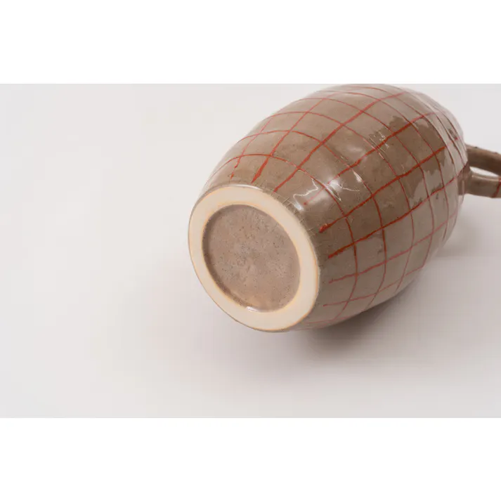 Room Essence フラワーベース W19.5×D16×H29 ブラウン 完成品 花瓶 花びん フラワースタンド 陶器 北欧 シンプル 艶 生花 枝物 卓上 床置き 陶器製 和モダン レトロ ベーシック インテリア 寝室 リビング 玄関 廊下 CLY-76BR【別送品】