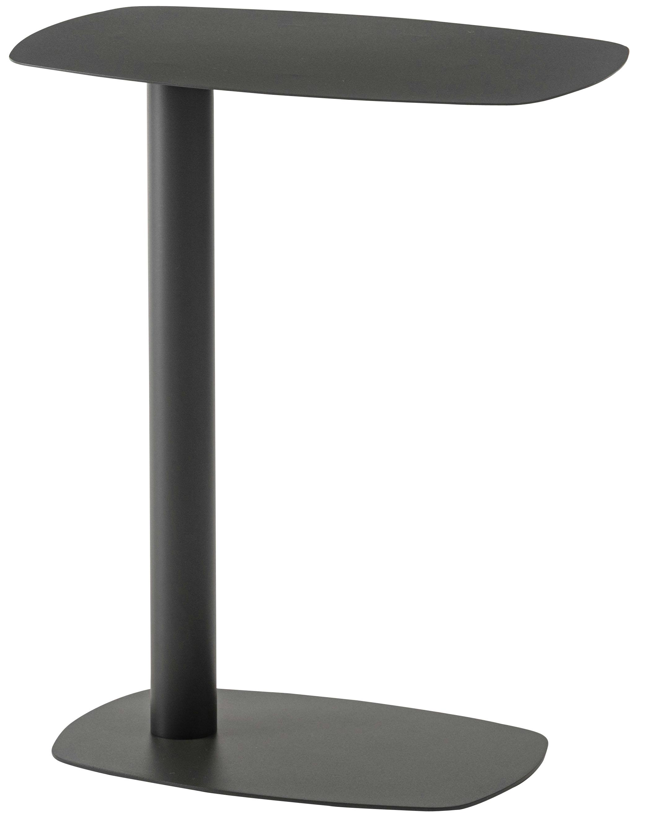 Room Essence サイドテーブル W28×D42×H50.5 ダークグレー 組立式 テーブル コの字型 コの字 シンプル コンパクト おしゃれ レトロ ローテーブル・センターテーブル