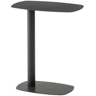 Room Essence サイドテーブル W28×D42×H50.5 ダークグレー 組立式 テーブル コの字型 コの字 シンプル コンパクト おしゃれ レトロ モダン アシンメトリー くすみカラー DM-100DGY【別送品】