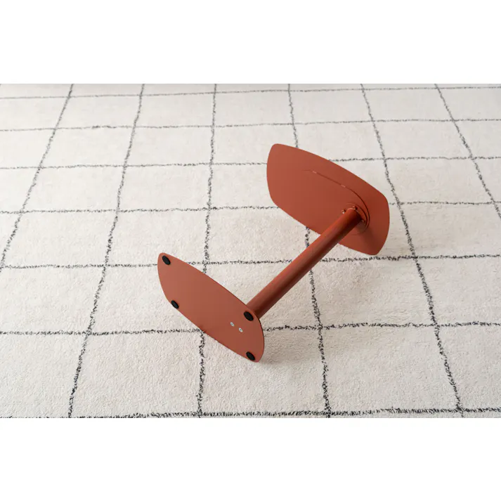 Room Essence サイドテーブル W28×D42×H50.5 オレンジ 組立式 テーブル コの字型 コの字 シンプル コンパクト おしゃれ レトロ モダン アシンメトリー くすみカラー DM-100OR【別送品】