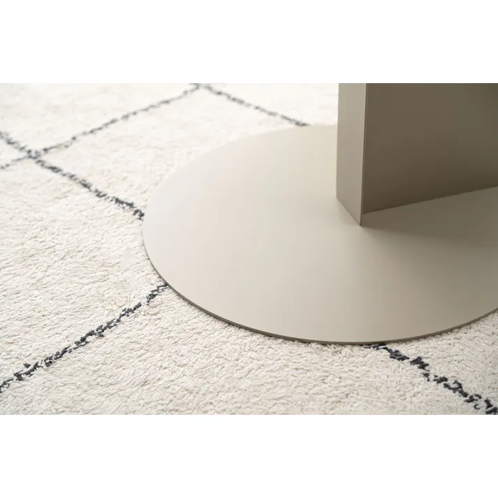 Room Essence サイドテーブル W40×D40×H50.5 ベージュ 組立式 テーブル コの字型 コの字 シンプル コンパクト おしゃれ レトロ モダン アシンメトリー くすみカラー ラウンド 丸 DM-101BE【別送品】