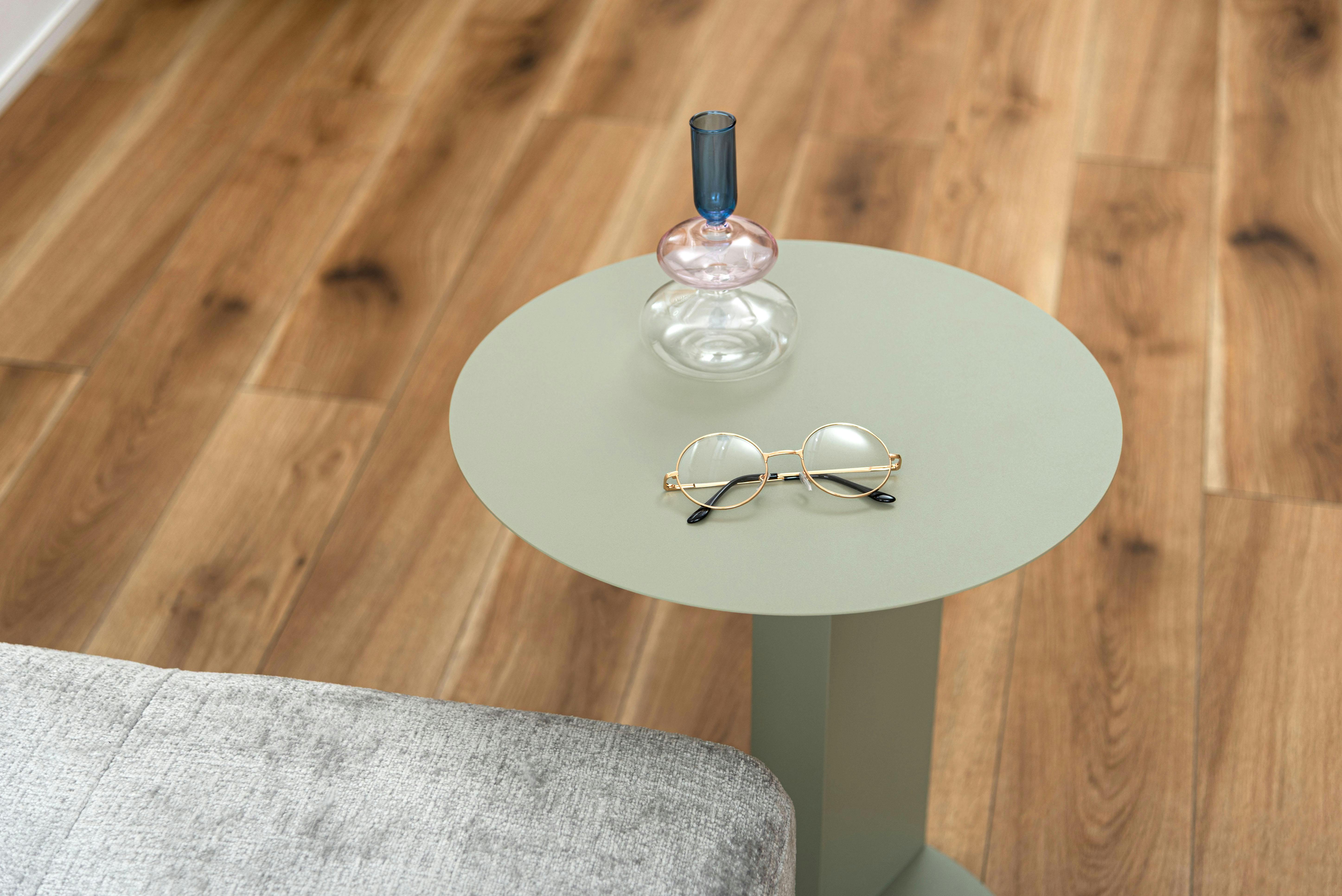 Room Essence サイドテーブル W40×D40×H50.5 ペールグリーン 組立式