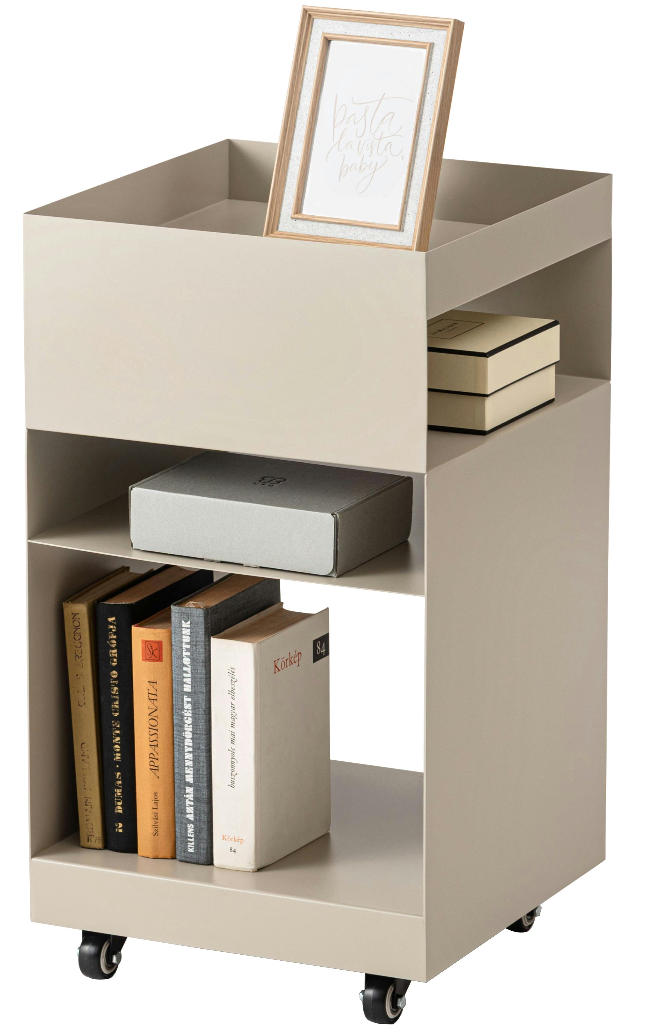 Room Essence サイドテーブルワゴン W35×D35×H62.5 ベージュ 組立式