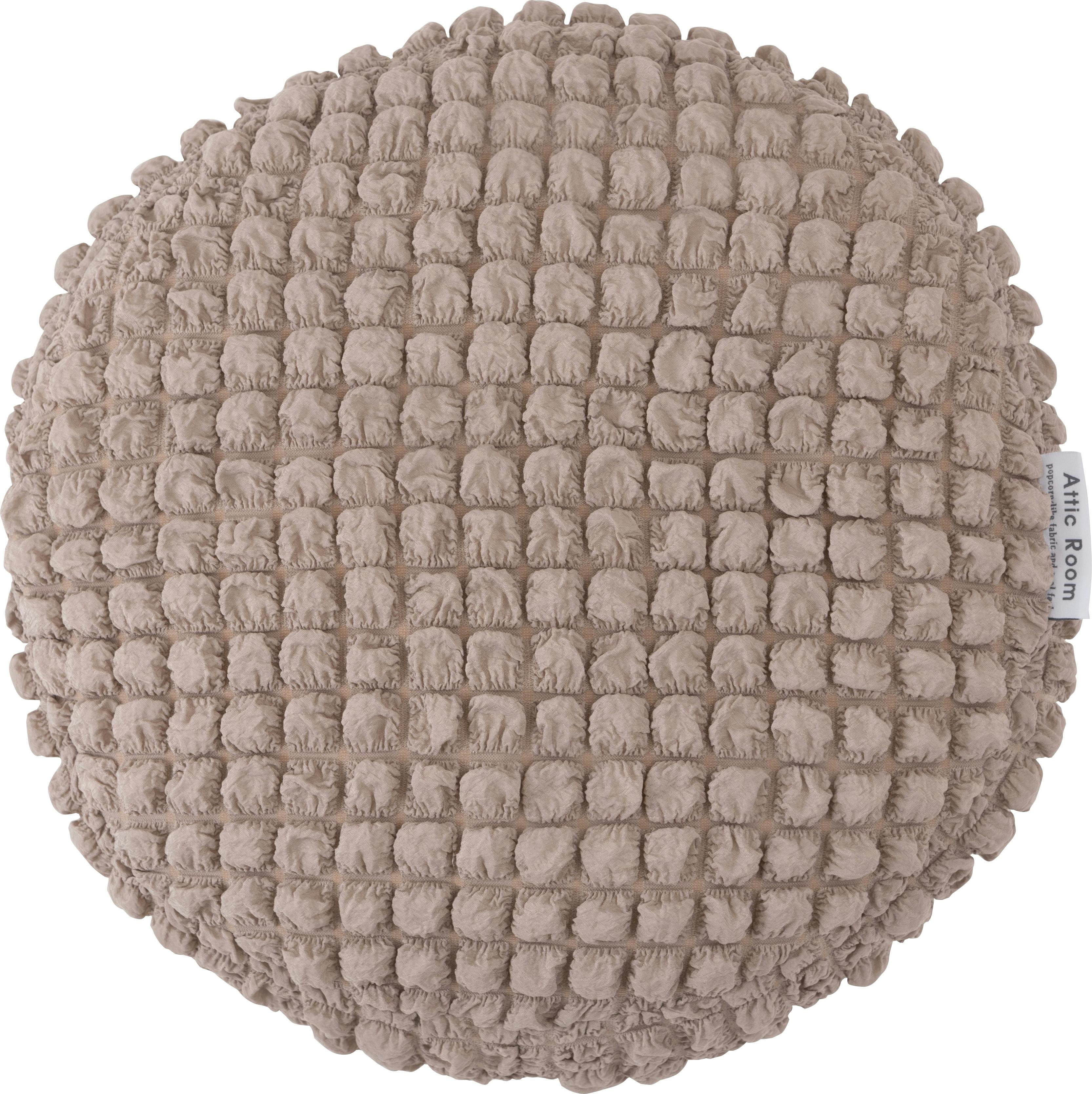 Room Essence 冷感ラウンドクッション 約W38×D38×H7 グレー 完成品 接触冷感 ポップコーン生地 かわいい 韓国インテリア 北欧 もちもち 夏 ひんやり ニュアンスカラー くすみカラー ラウンド 丸型 丸 円形 ポコポコワッフル生地 GLK-202GY【別送品】