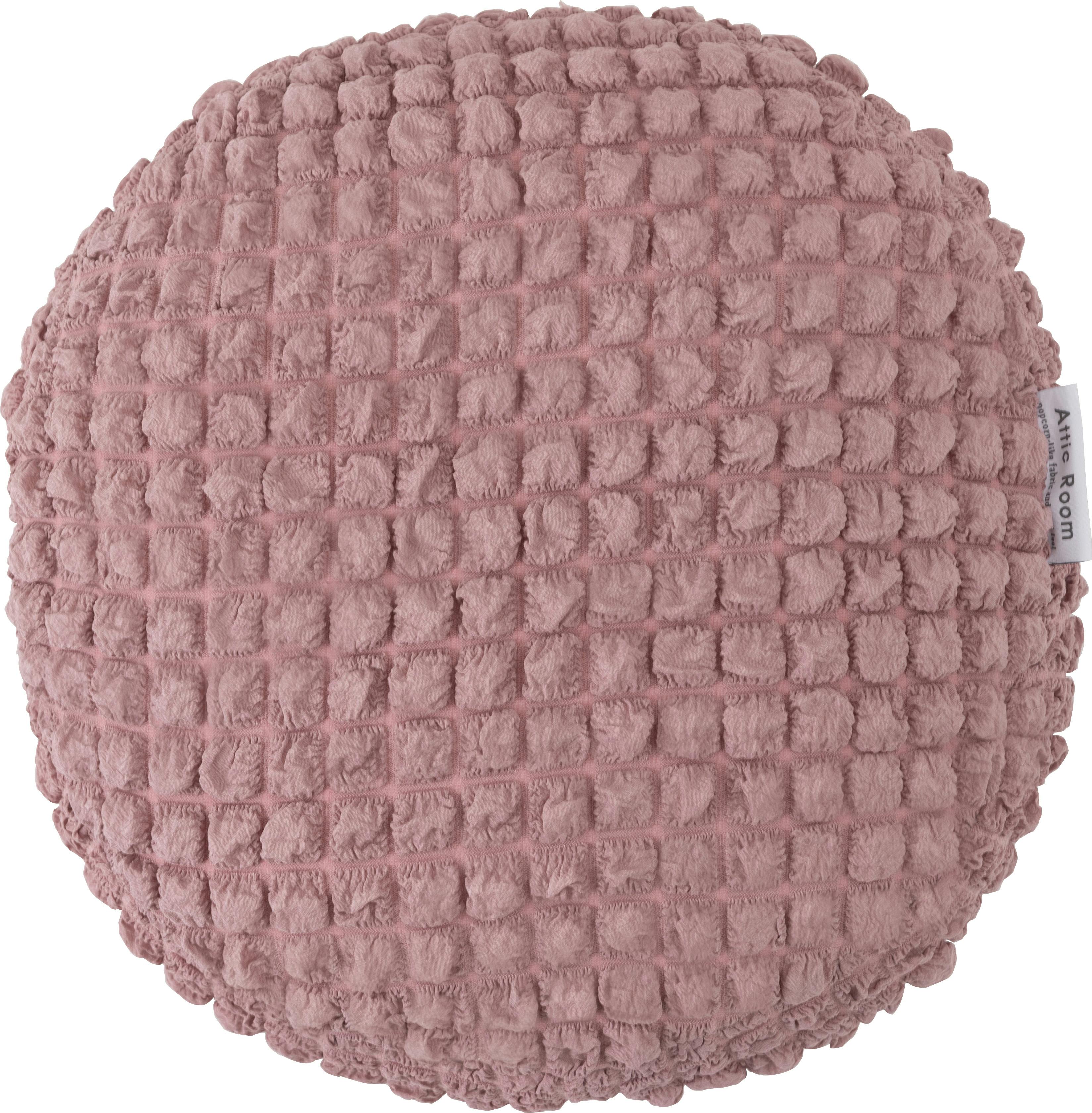 Room Essence 冷感ラウンドクッション 約W38×D38×H7 ピンク 完成品 接触冷感 ポップコーン生地 かわいい 韓国インテリア 北欧 もちもち 夏 ひんやり ニュアンスカラー くすみカラー ラウンド 丸型 丸 円形 ポコポコワッフル生地 GLK-202PK【別送品】