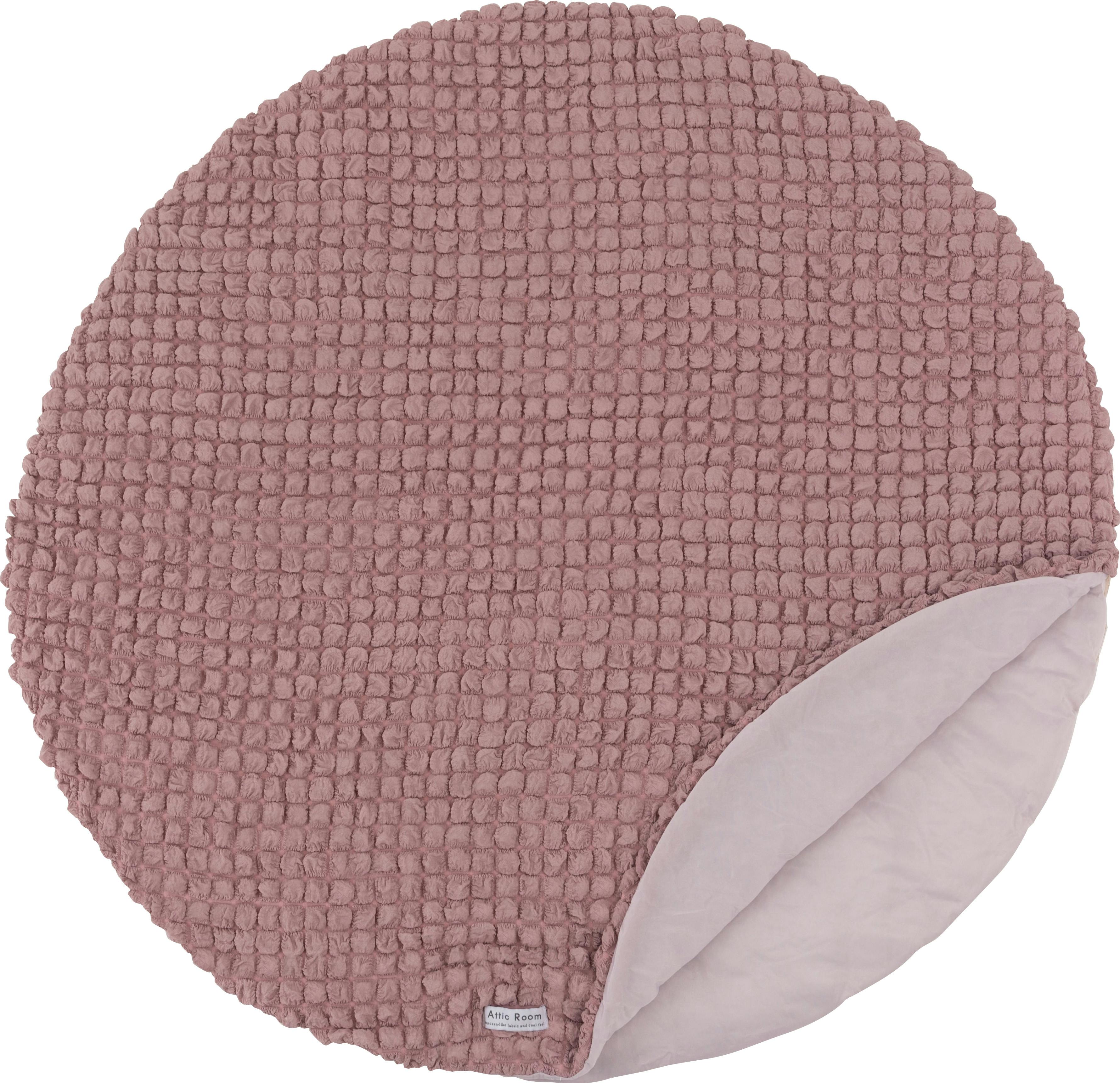 Room Essence 冷感ラウンドサンドクッション 約W100×D100 ピンク 完成品 接触冷感 ポップコーン生地 かわいい 韓国インテリア 北欧 もちも その他のクッション