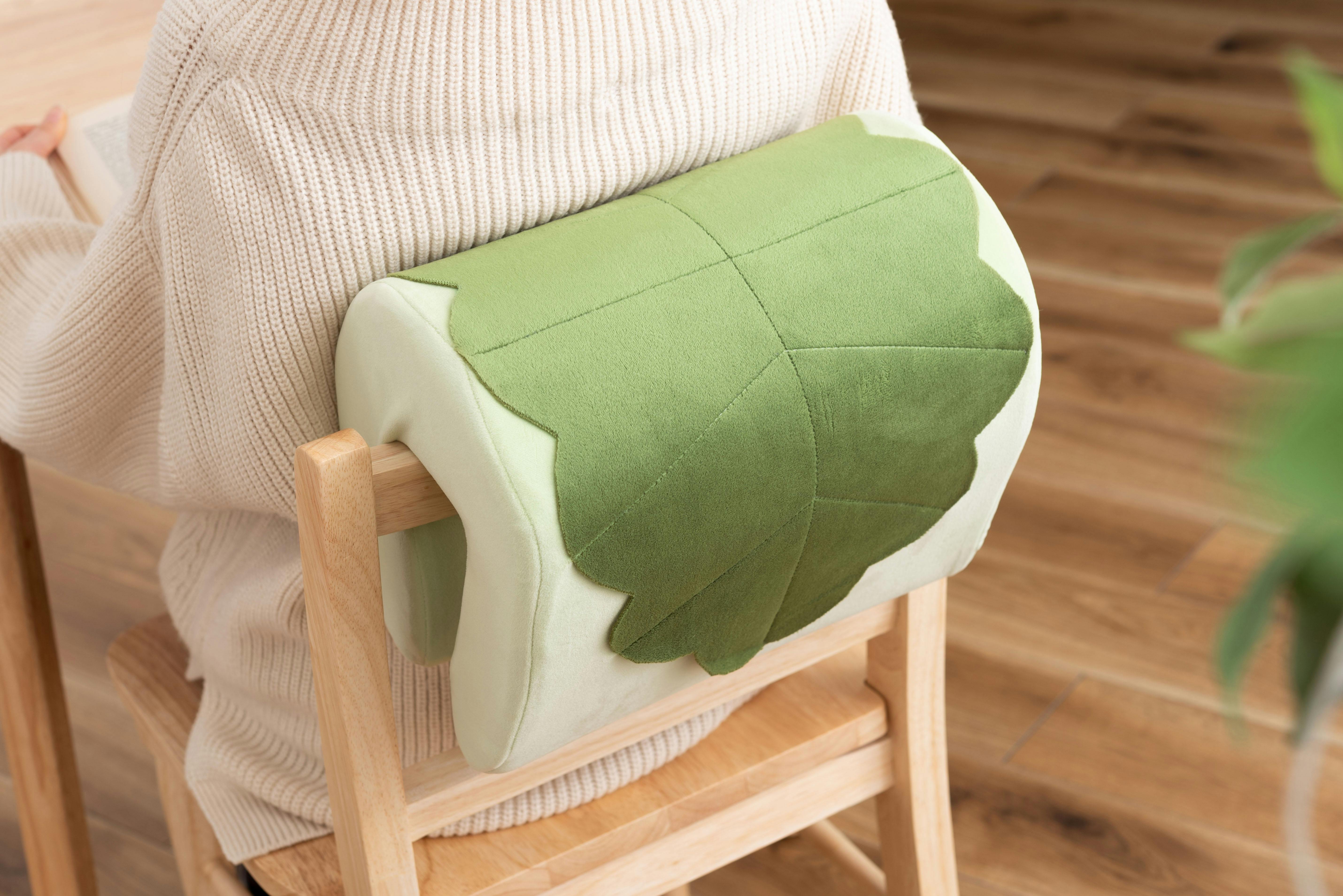 Room Essence 挟んで使えるクッション W30×D25×H19 グリーン 完成品 腰