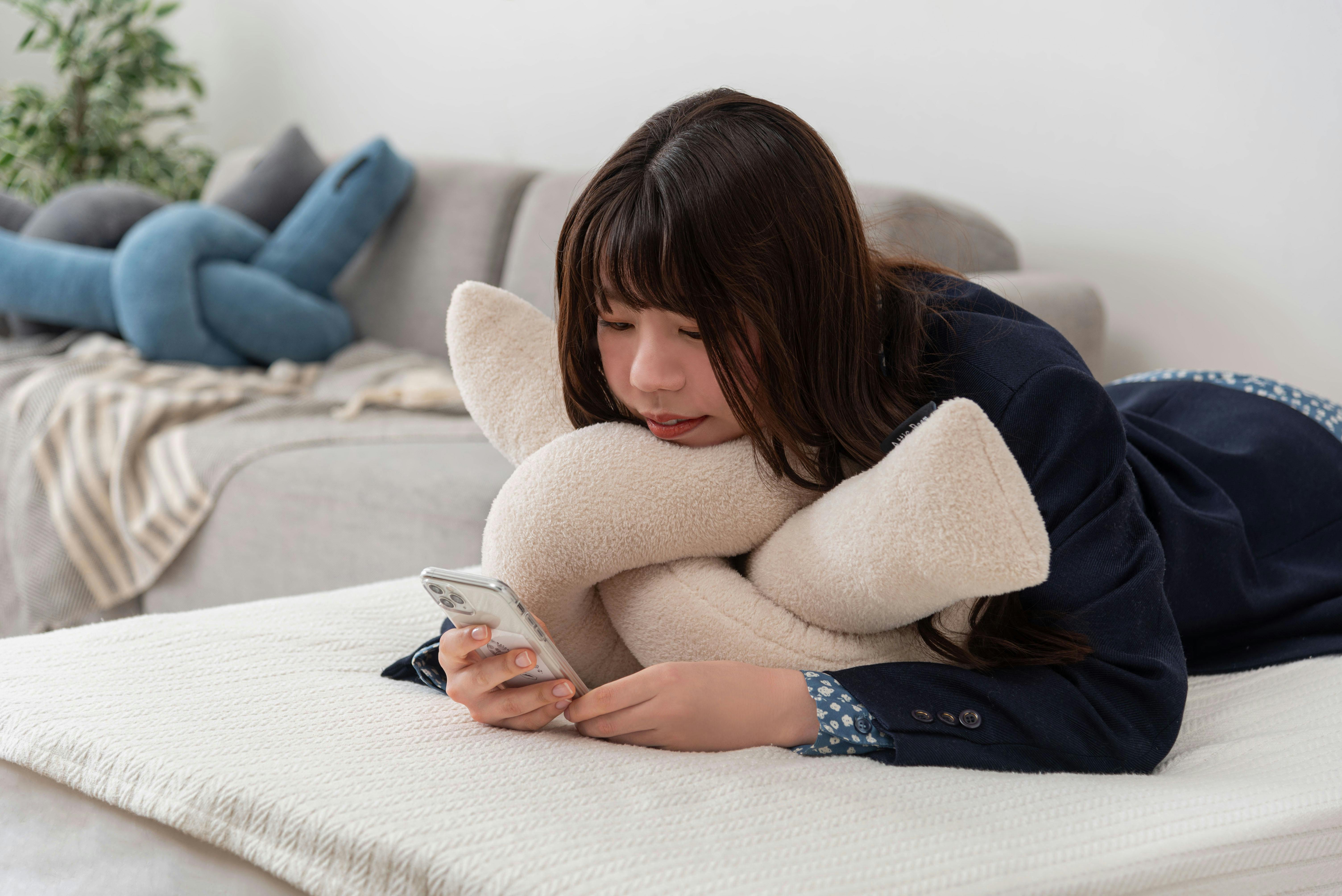 Room Essence もちもちロープクッション 約W60×D29.5×H21 ベージュ