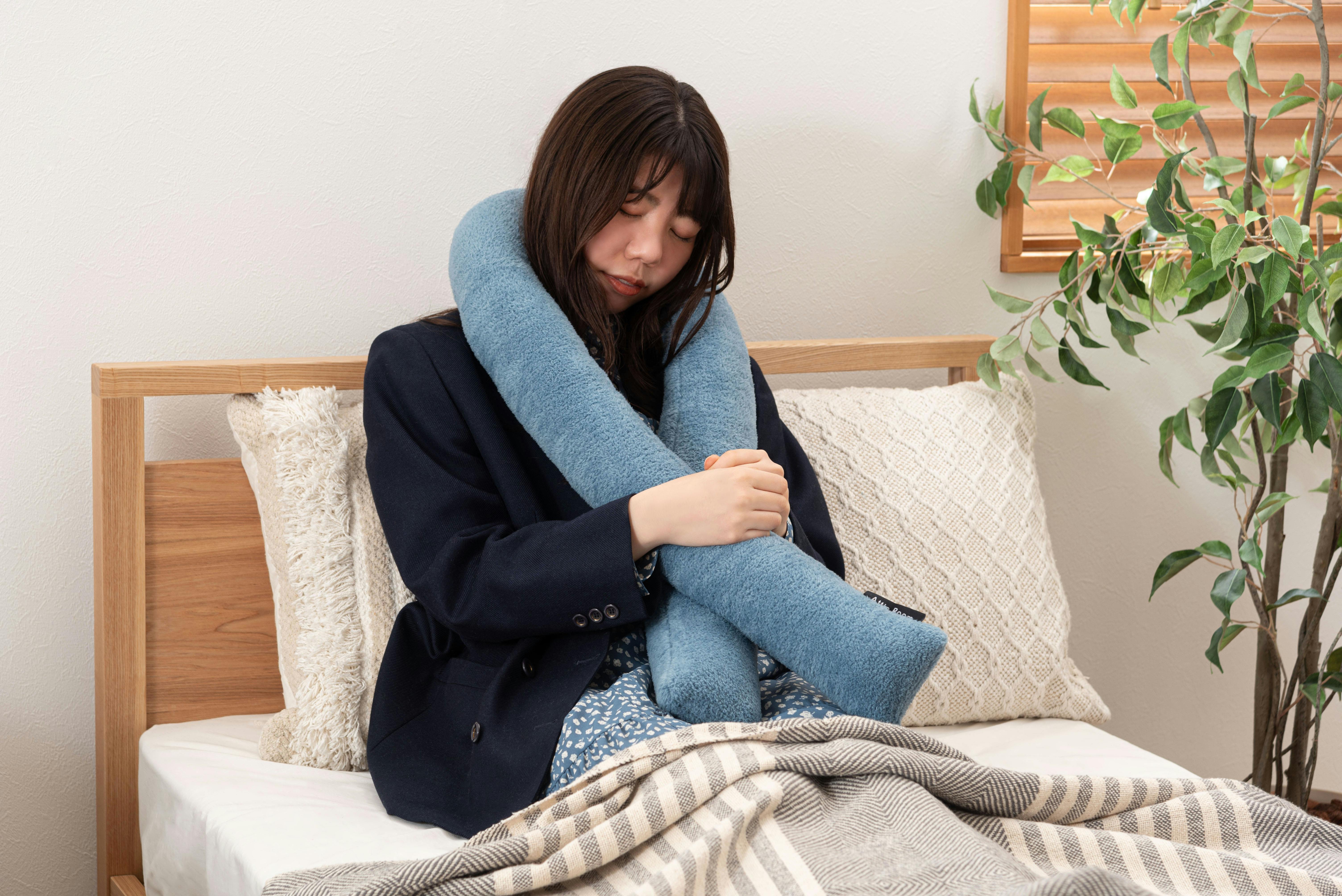 Room Essence もちもちロープクッション 約W60×D29.5×H21 ブルー 完成