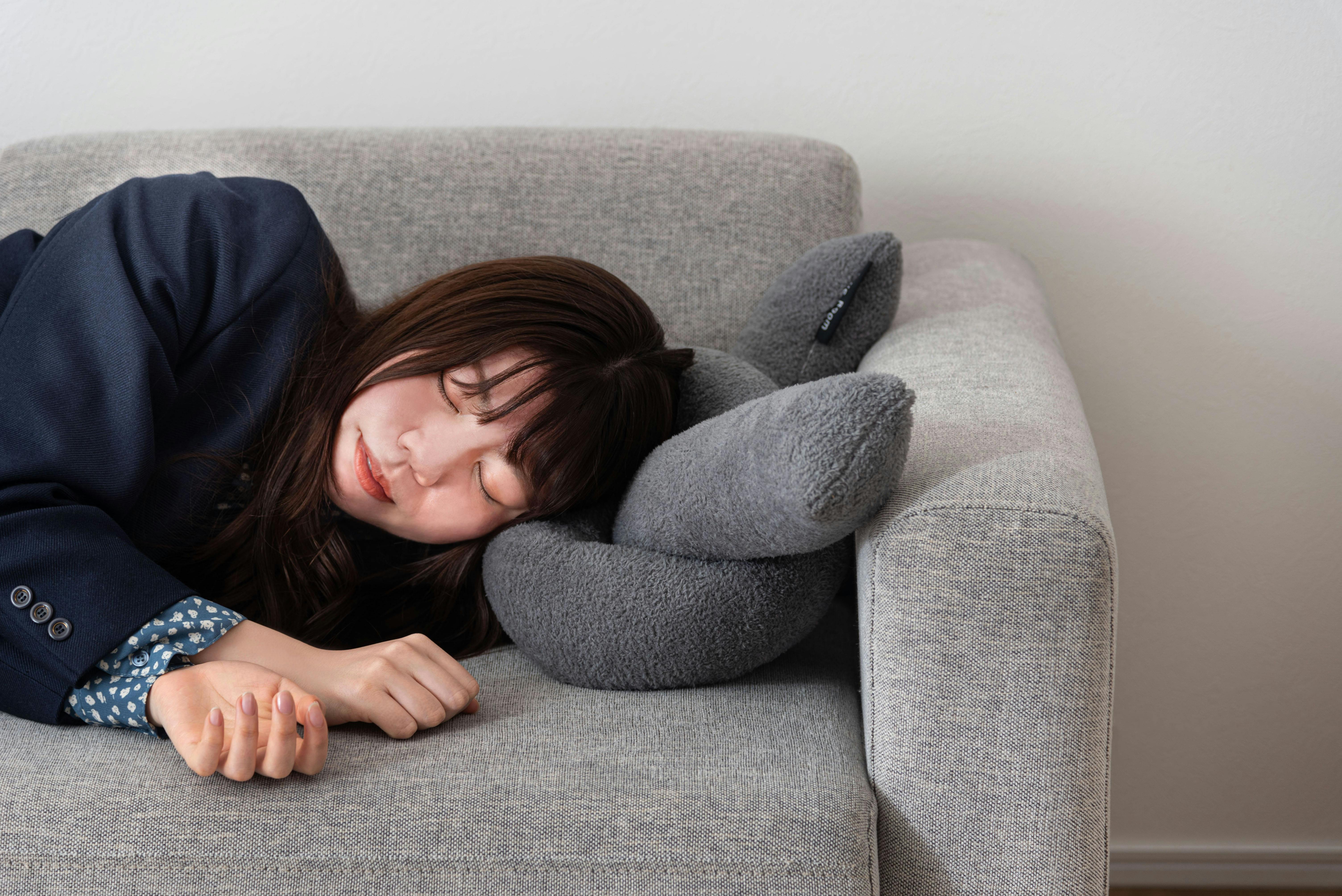 Room Essence もちもちロープクッション 約W60×D29.5×H21 ダークグレー