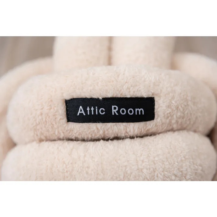 Room Essence もちもちボールクッション 約W25×D25×H25 ベージュ 完成品 韓国 おしゃれ かわいい フロアクッション 結び目 ロープ インテリア 雑貨 北欧 柔らかい ベージュ GLK-212BE【別送品】