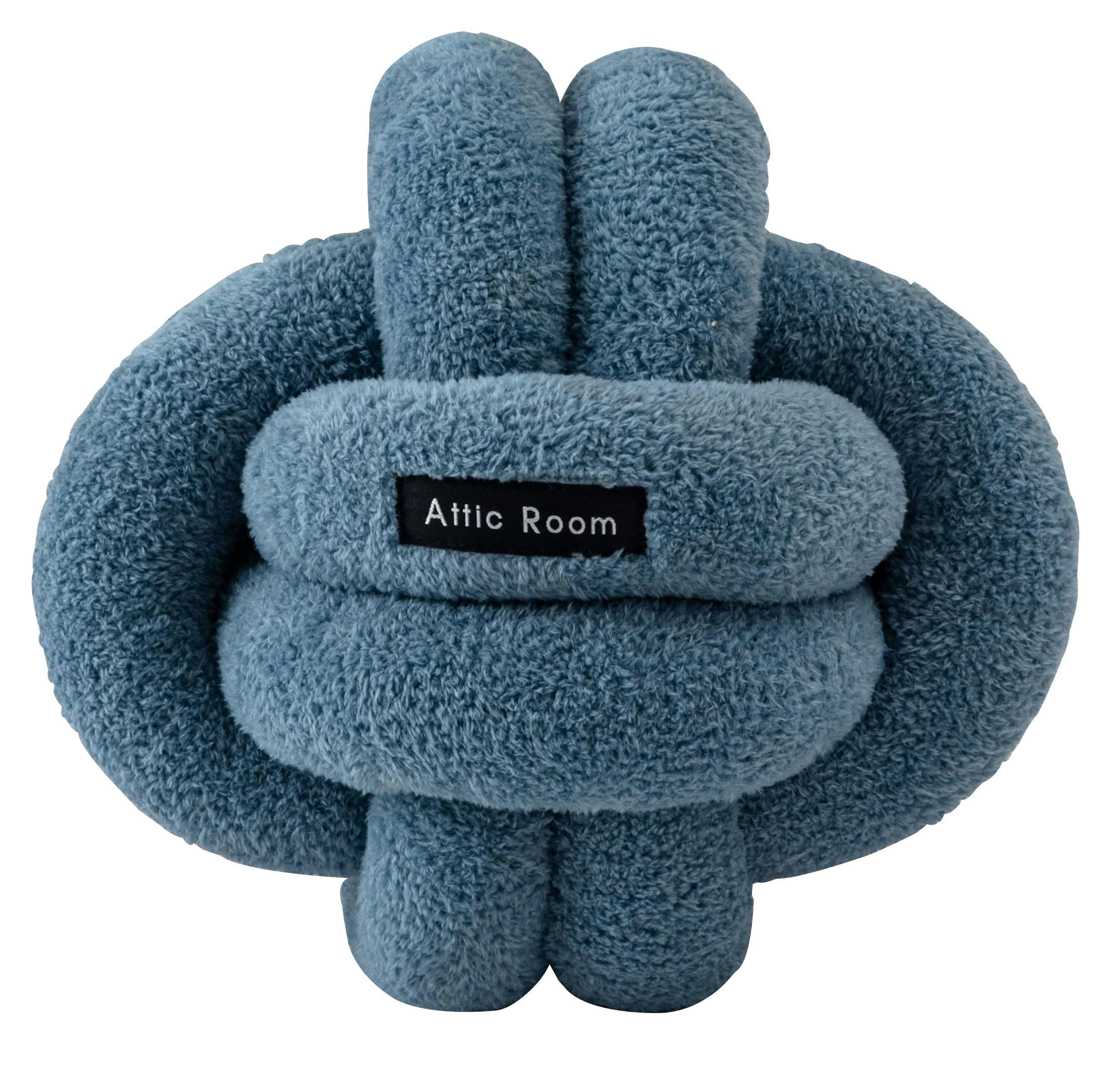 Room Essence もちもちボールクッション 約W25×D25×H25 ブルー 完成品 韓国 おしゃれ かわいい フロアクッション 結び目 ロープ インテ その他のクッション