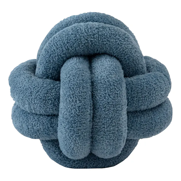 Room Essence もちもちボールクッション 約W25×D25×H25 ブルー 完成品 韓国 おしゃれ かわいい フロアクッション 結び目 ロープ インテリア 雑貨 北欧 柔らかい ベージュ GLK-212BL【別送品】