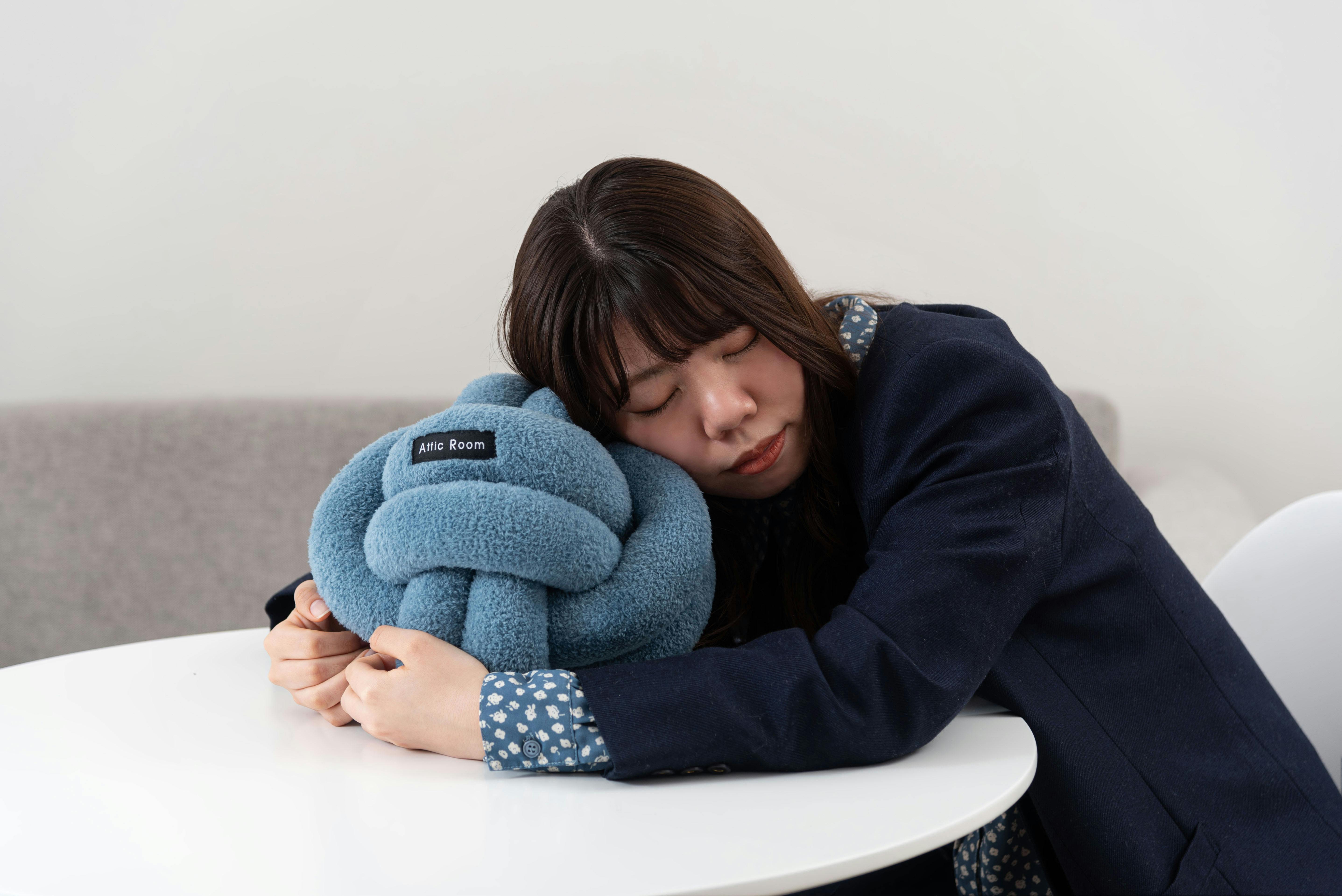 Room Essence もちもちボールクッション 約W25×D25×H25 ブルー 完成品