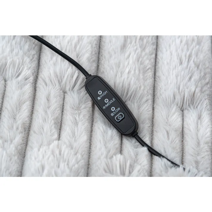 Room Essence USBブランケット 約W100×D70×H2 グレー 完成品 ブランケット あったかグッズ 冷え性対策 ポコポコ ポケット付き コンパクト かわいい おめめ 目 個性的 ヒーター クッション 収納 洗濯 グレー GLK-220GY【別送品】