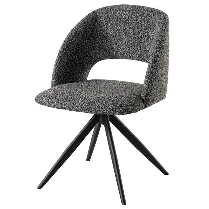 Room Essence 回転チェア W50×D55×H78×SH45 ダークグレー 組立式 チェア 椅子 回転椅子 ブラックスチール 回転 パーソナルチェア 回転式 混色生地 クッション性 シンプル モダン ワークチェア 在宅勤務 テレワーク リモートワーク HB-11DGY【別送品】