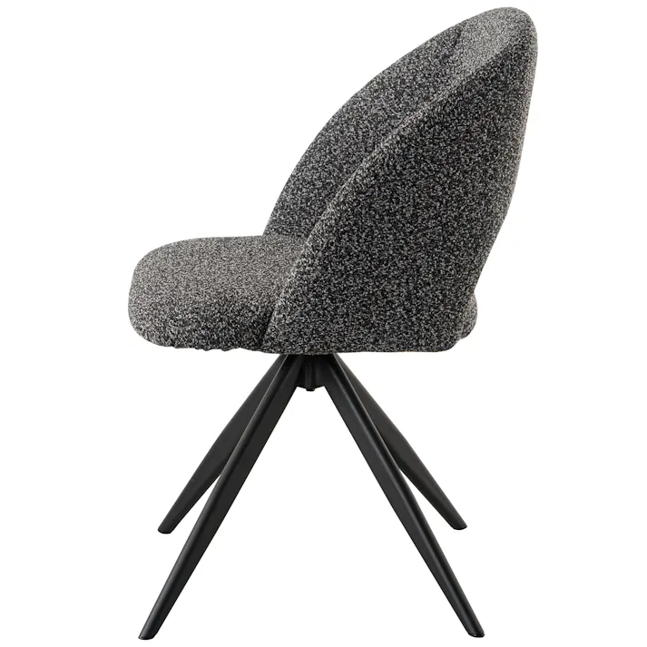 Room Essence 回転チェア W50×D55×H78×SH45 ダークグレー 組立式 チェア 椅子 回転椅子 ブラックスチール 回転 パーソナルチェア 回転式 混色生地 クッション性 シンプル モダン ワークチェア 在宅勤務 テレワーク リモートワーク HB-11DGY【別送品】