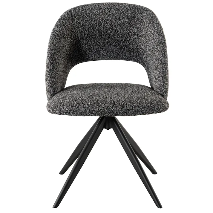 Room Essence 回転チェア W50×D55×H78×SH45 ダークグレー 組立式 チェア 椅子 回転椅子 ブラックスチール 回転 パーソナルチェア 回転式 混色生地 クッション性 シンプル モダン ワークチェア 在宅勤務 テレワーク リモートワーク HB-11DGY【別送品】