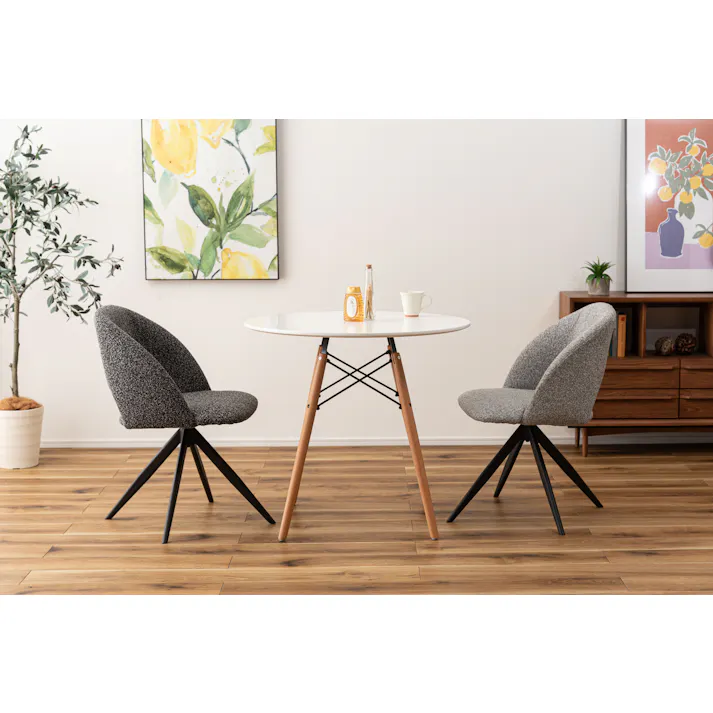 Room Essence 回転チェア W50×D55×H78×SH45 ダークグレー 組立式 チェア 椅子 回転椅子 ブラックスチール 回転 パーソナルチェア 回転式 混色生地 クッション性 シンプル モダン ワークチェア 在宅勤務 テレワーク リモートワーク HB-11DGY【別送品】