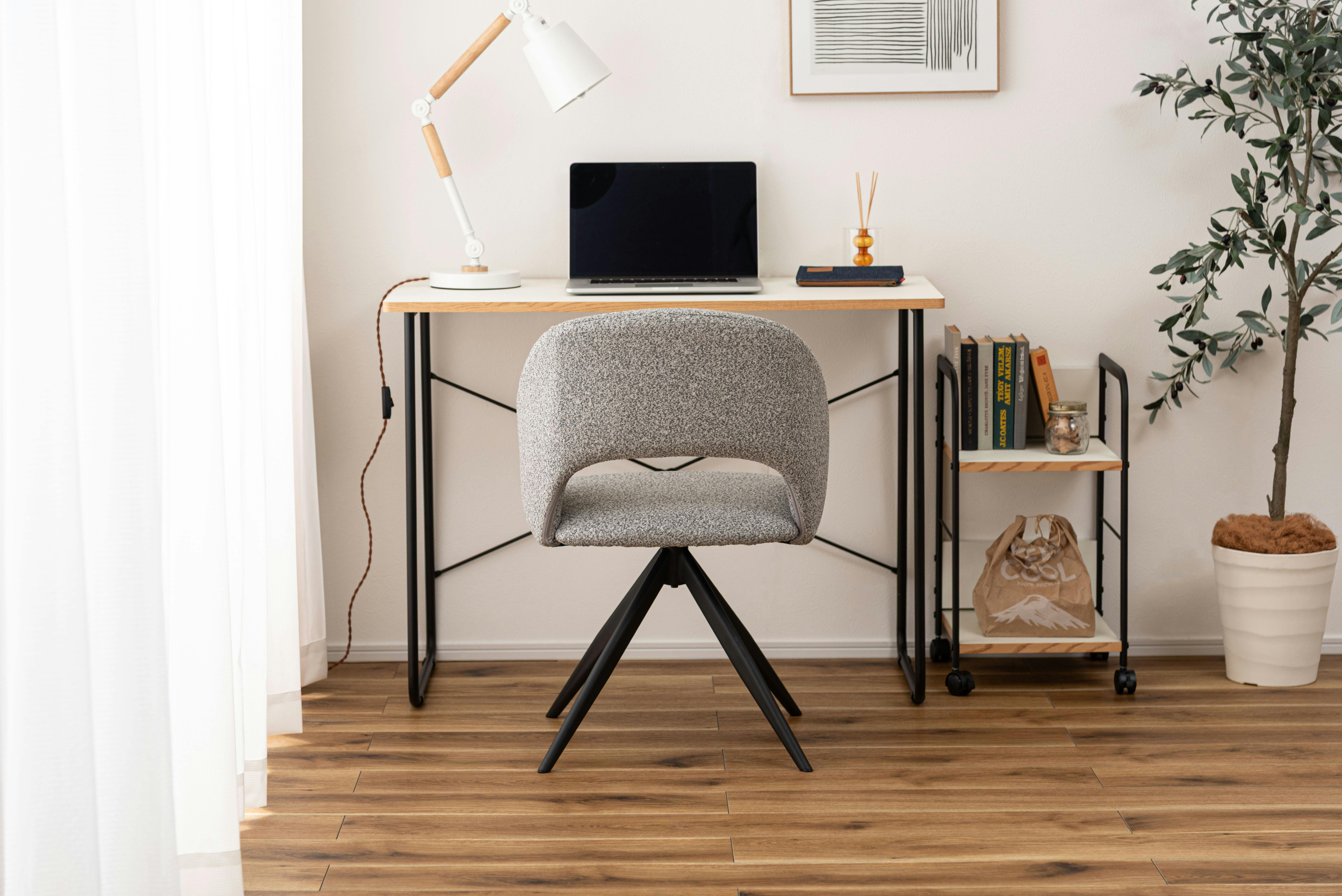 Room Essence 回転チェア W50×D55×H78×SH45 ライトグレー 組立式