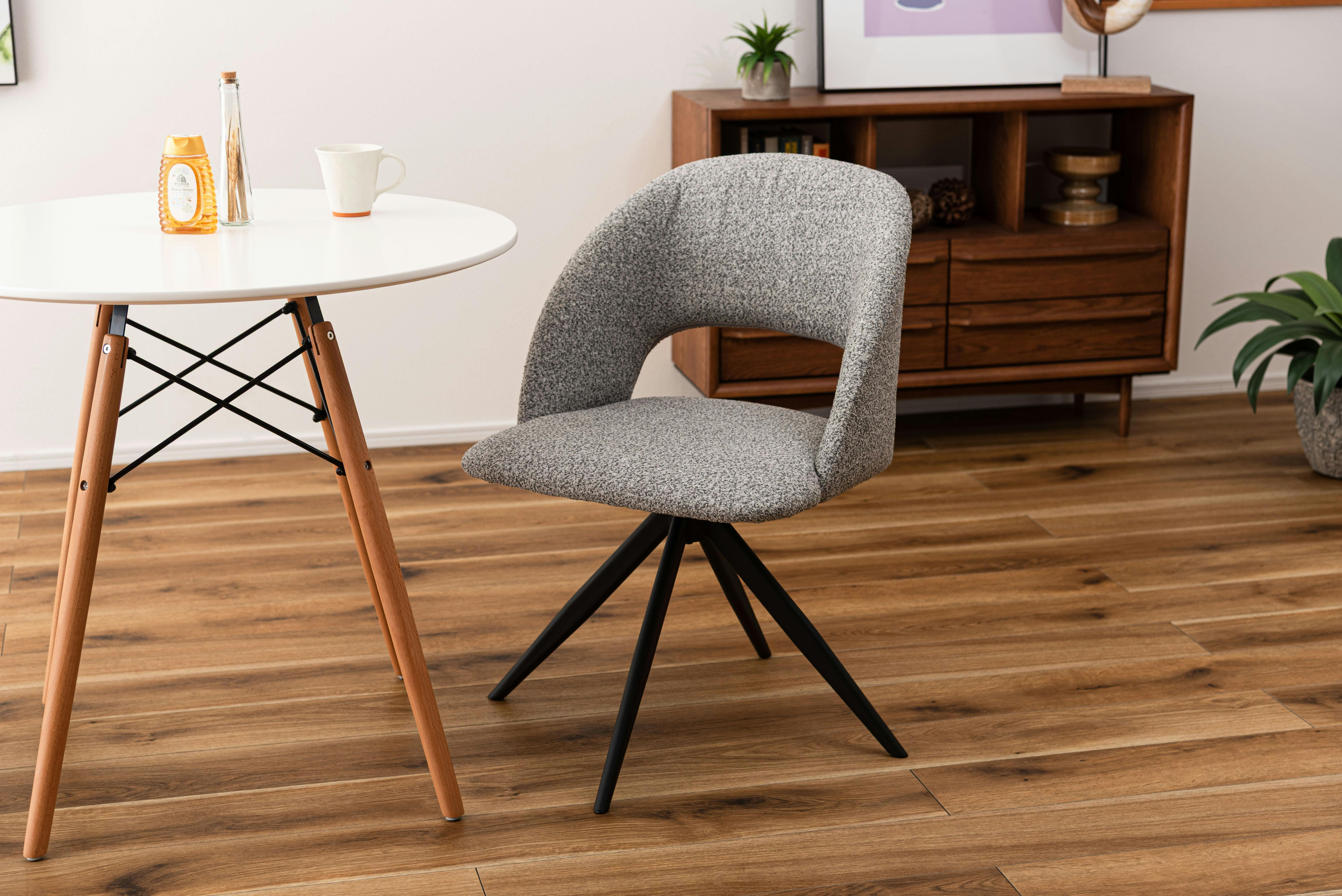 Room Essence 回転チェア W50×D55×H78×SH45 ライトグレー 組立式