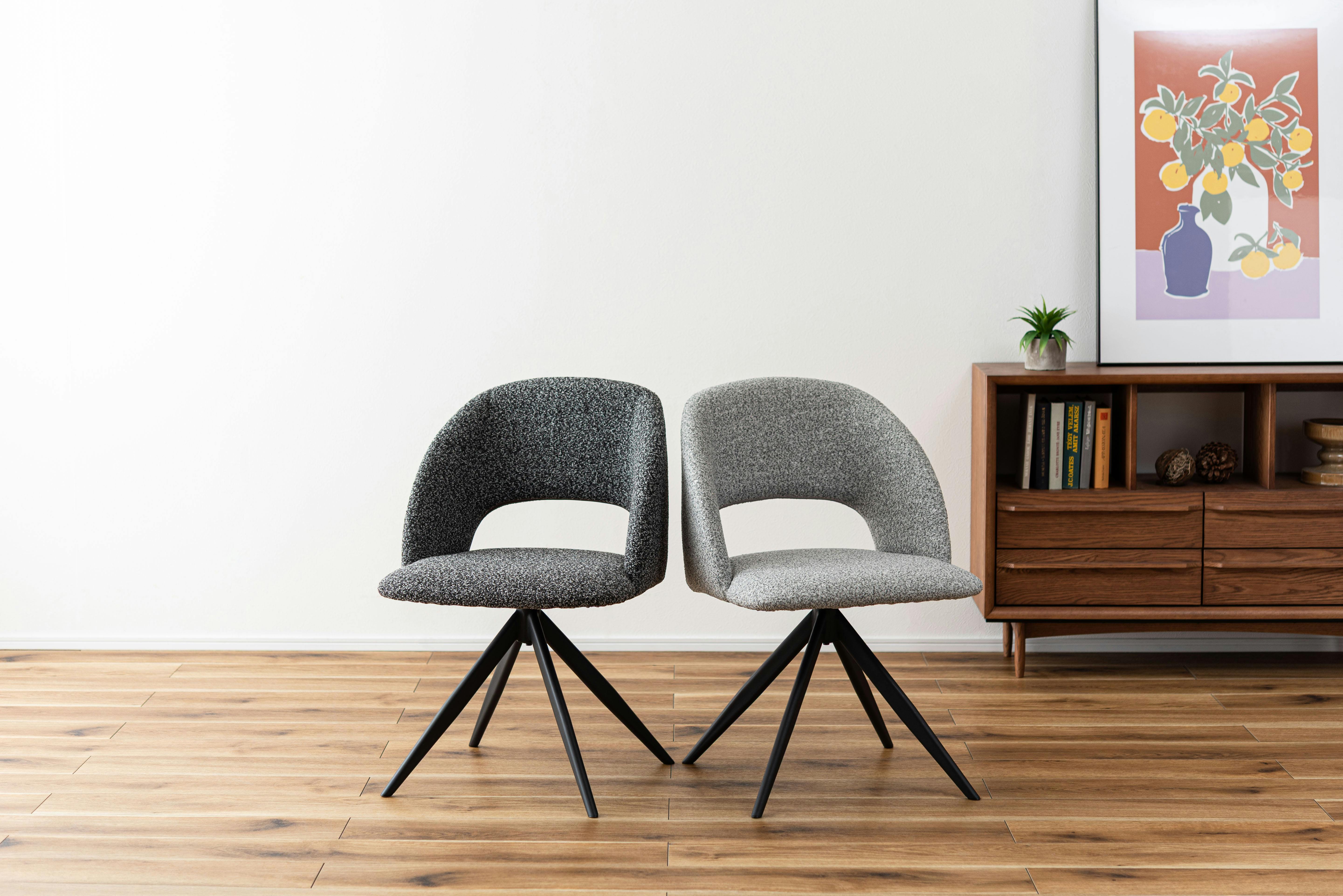 Room Essence 回転チェア W50×D55×H78×SH45 ライトグレー 組立式