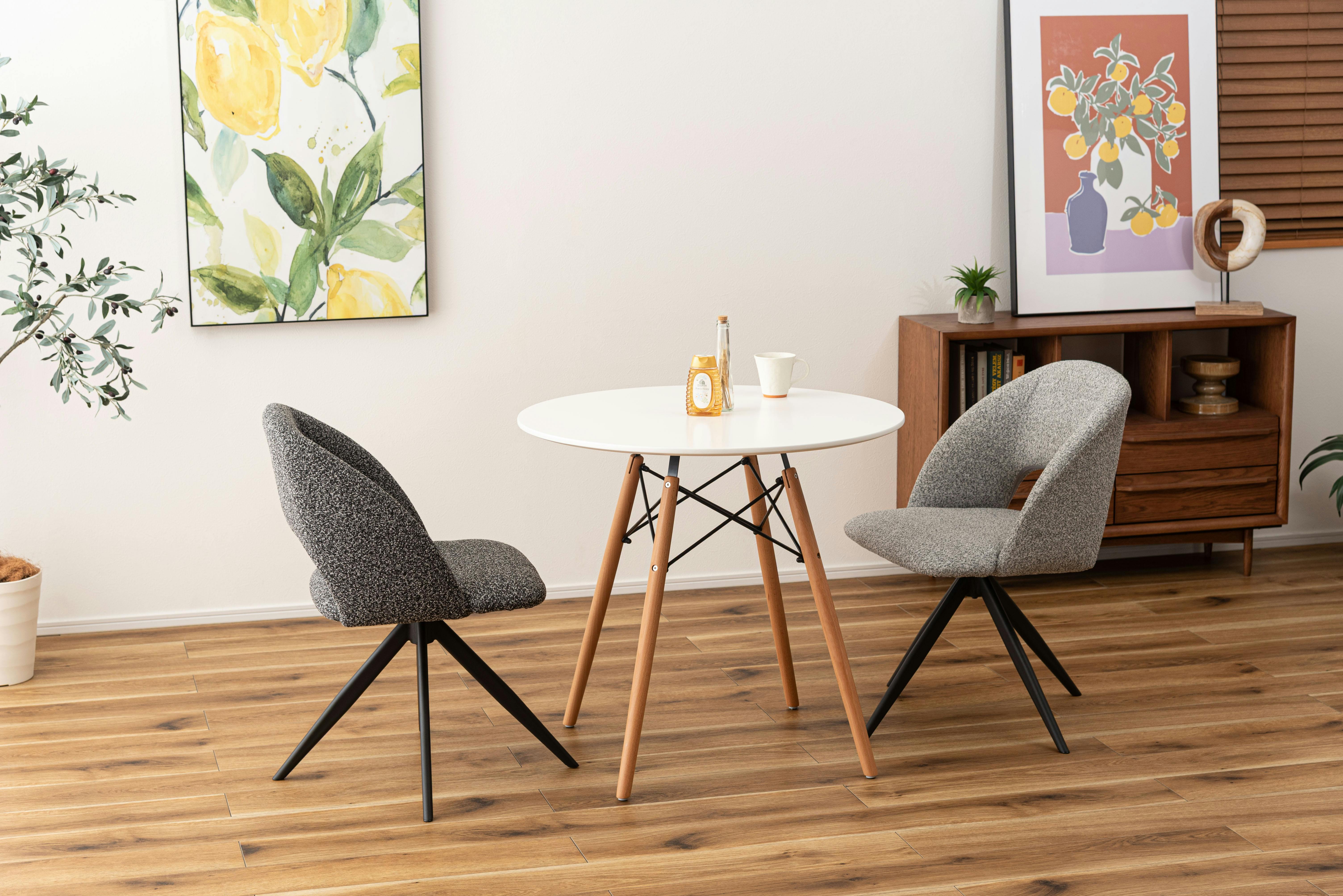 Room Essence 回転チェア W50×D55×H78×SH45 ライトグレー 組立式