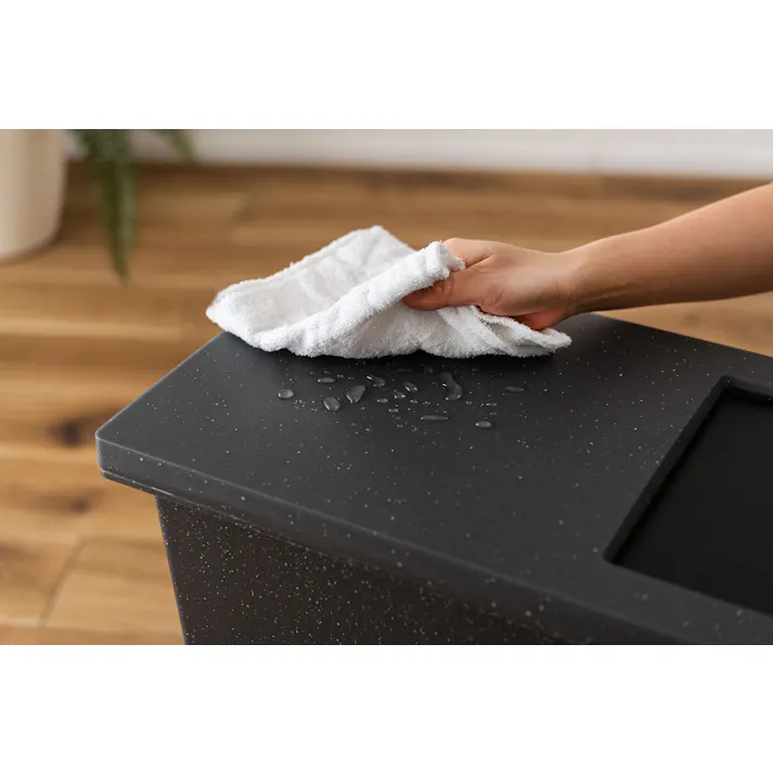 Room Essence トラッシュカン 45L W26.5×D45.5×H55.5 ブラック 完成品 ゴミ箱 45リットル おしゃれ 分別 ごみ箱 プッシュ型 ペダル型 ダストボックス 蓋付き キッチン 45L フタ付き 縦型 シンプル 北欧 韓国 コンパクト LFS-861BK【別送品】