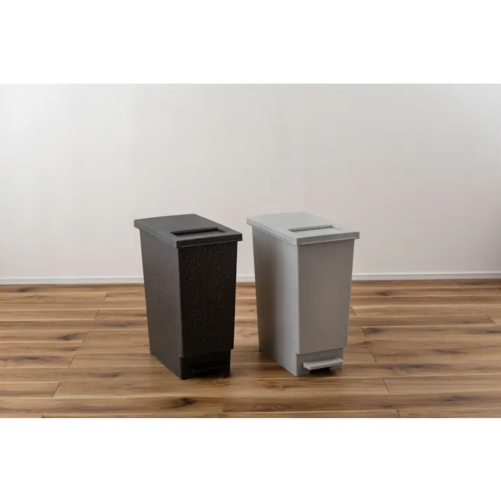 Room Essence トラッシュカン 45L W26.5×D45.5×H55.5 グレー 完成品 ゴミ箱 45リットル おしゃれ 分別 ごみ箱 プッシュ型 ペダル型 ダストボックス 蓋付き キッチン 45L フタ付き 縦型 シンプル 北欧 韓国 コンパクト LFS-861GY【別送品】