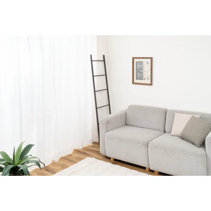 Room Essence ラダーハンガー W40×D2×H150.5 ダークグレー 組立式 ハンガーラック ハンガー 立てかけ ハンガーラック 収納 装飾 インテリア 室内 スリム コンパクト 省スペース 軽量 軽い シンプル スタイリッシュ 壁面 はしご風 モノトーン MIP-17DGY【別送品】