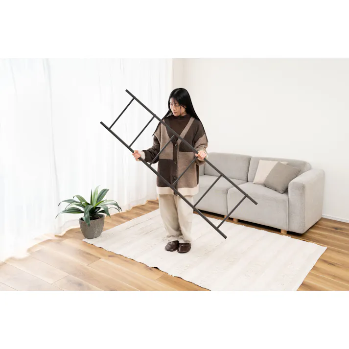 Room Essence ラダーハンガー W40×D2×H150.5 ダークグレー 組立式 ハンガーラック ハンガー 立てかけ ハンガーラック 収納 装飾 インテリア 室内 スリム コンパクト 省スペース 軽量 軽い シンプル スタイリッシュ 壁面 はしご風 モノトーン MIP-17DGY【別送品】