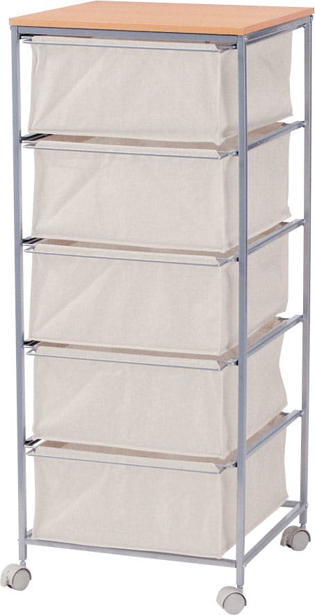 Room Essence キャンバスチェスト5段 W43×D44×H101.5 ベージュ 組立式 リビング 収納 スリム おしゃれ キャスター付き 衣装ケース 押入れ・クローゼットワゴン・チェスト Room Essence キャンバスチェスト5段 W43×D44×H101.5 ベージュ 組立式 リビング 収納 スリム おしゃれ キャスター付き 衣装ケース 押入れ・クローゼットワゴン・チェスト
