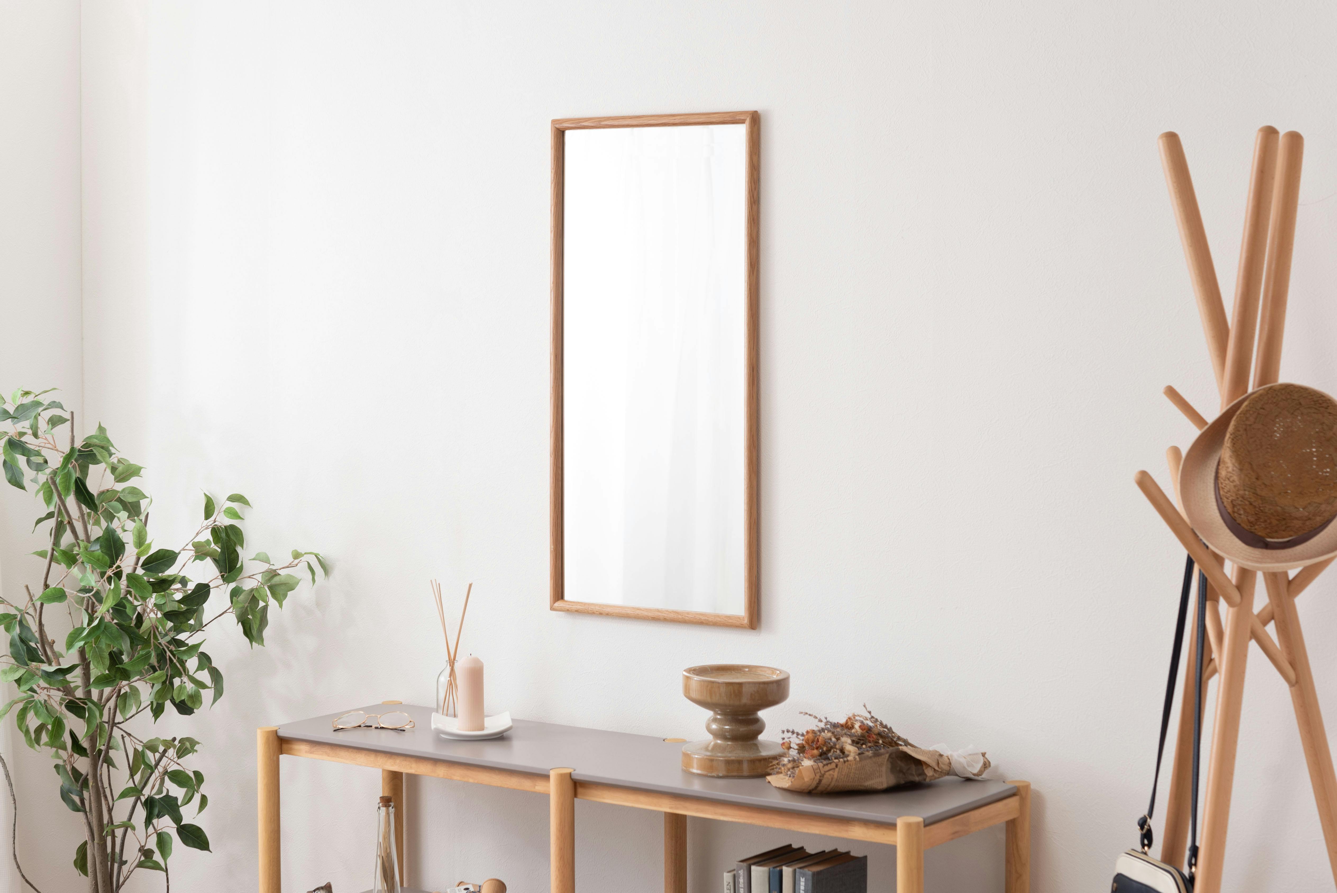 [専用出品]ウォール SENNOKI Mミラー 32x45cm ウォールナット材 アメリカンチェリー材