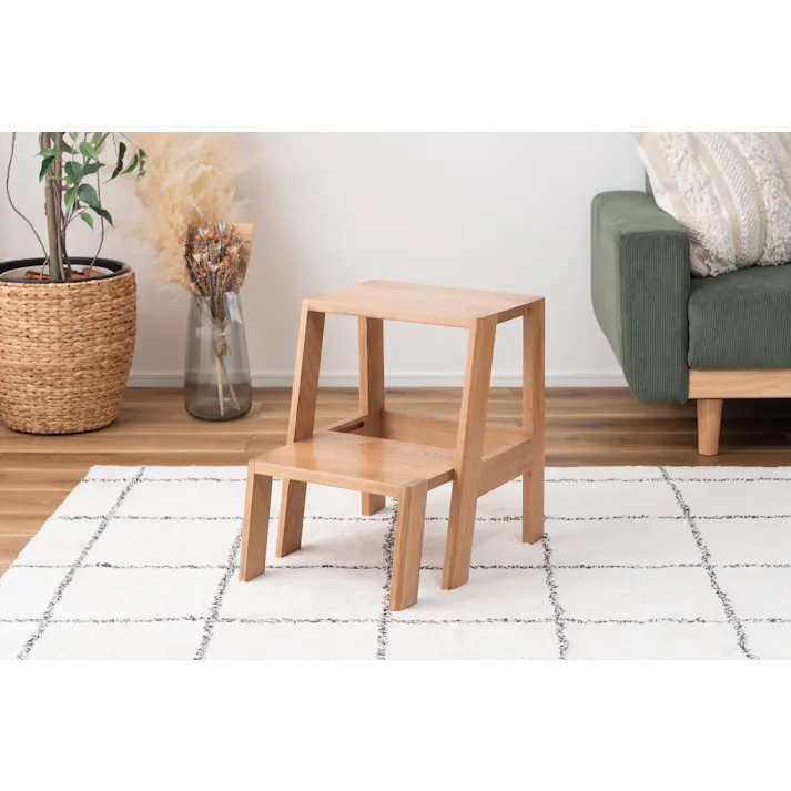 Room Essence ステップ台 W37×D35~51×H45.5 ナチュラル 完成品 踏み台 ディスプレイ ナチュラル シンプル 木製 天然木 おしゃれ スツール サイドテーブル 収納 玄関 リビング ダイニング コンパクト 小さい MTK-350NA【別送品】