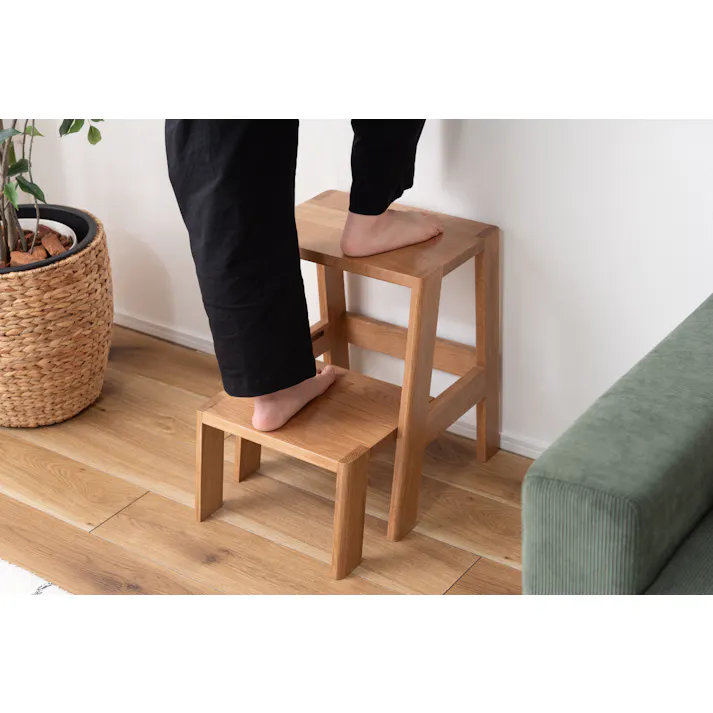 Room Essence ステップ台 W37×D35~51×H45.5 ナチュラル 完成品 踏み台 ディスプレイ ナチュラル シンプル 木製 天然木 おしゃれ スツール サイドテーブル 収納 玄関 リビング ダイニング コンパクト 小さい MTK-350NA【別送品】
