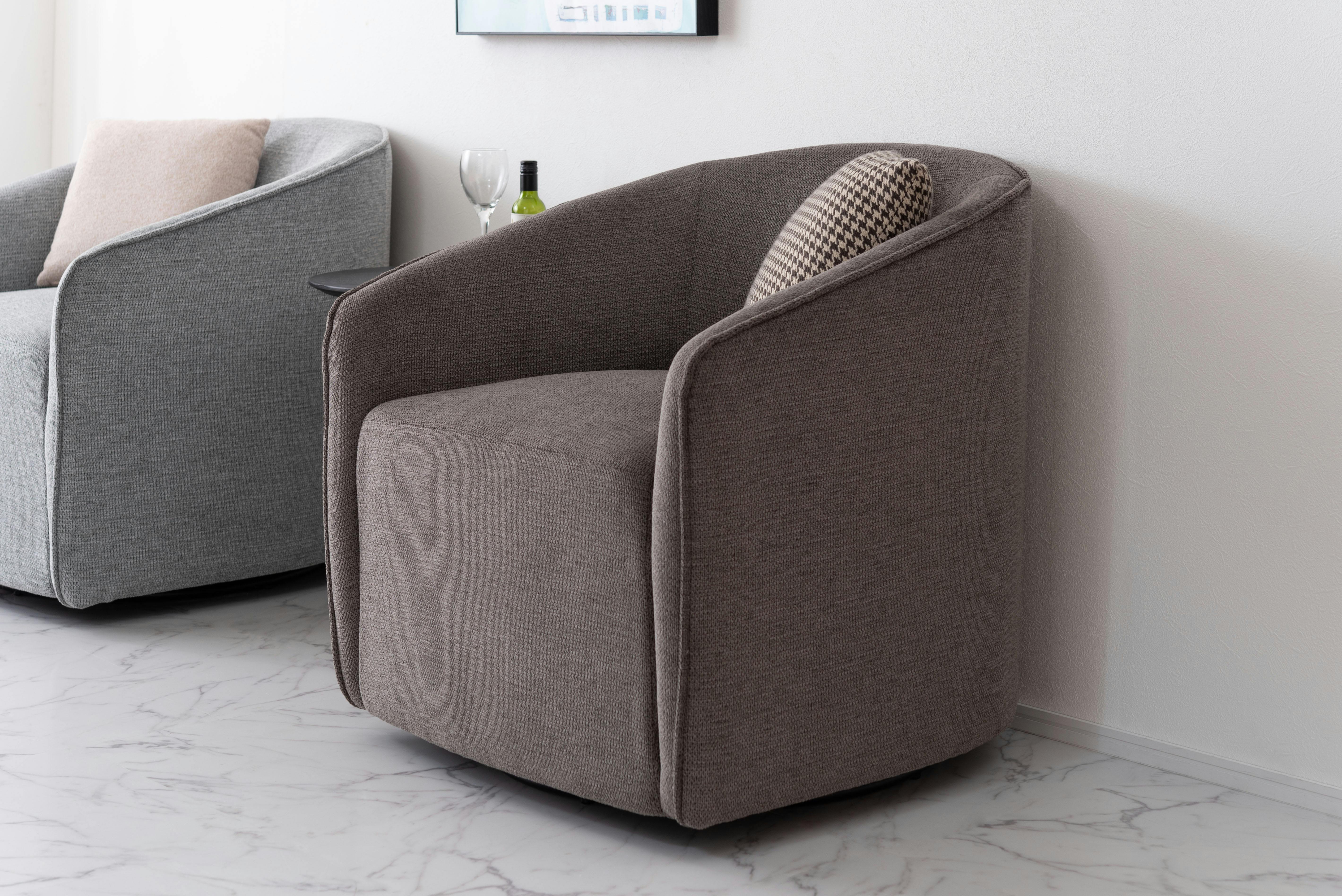 Room Essence ラウンジソファ W74×D72×H73×SH43 ダークグレー 完成品 1