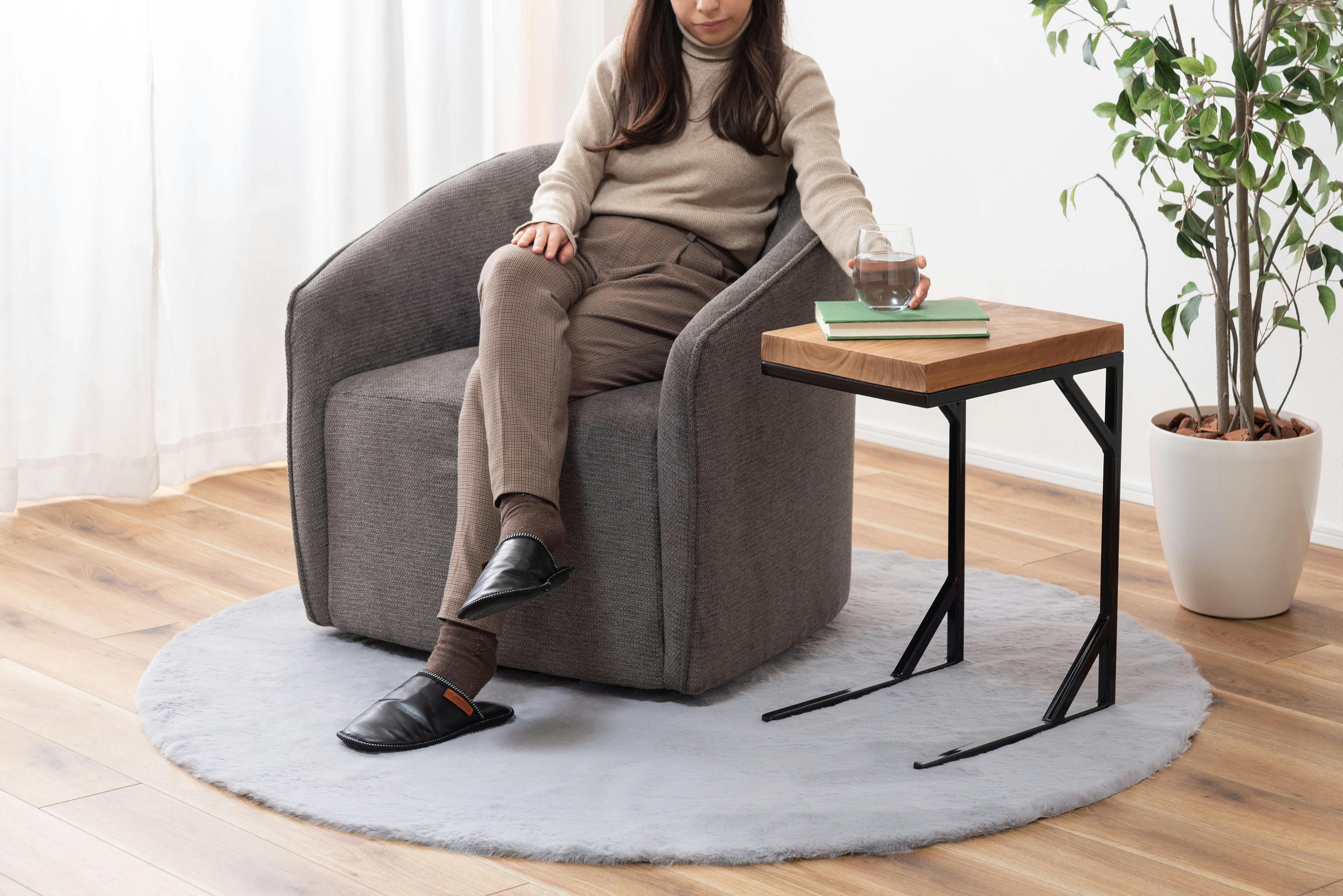 Room Essence ラウンジソファ W74×D72×H73×SH43 ダークグレー 完成品 1