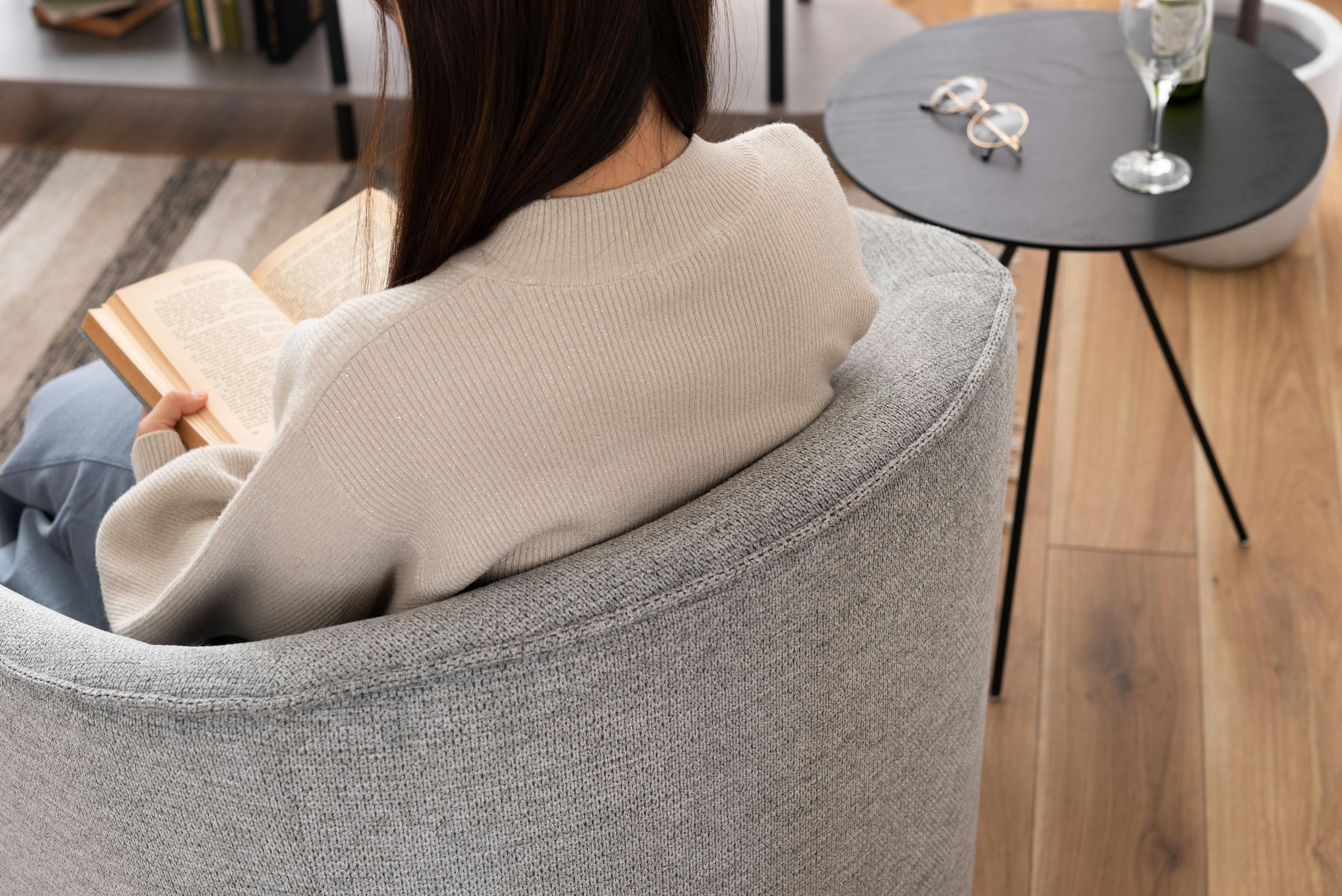 KD♢971 回転式 フィンガーデザインソファ Room Essence ラウンジソファ W74×D72×H73×SH43 ライトグレー 完成品