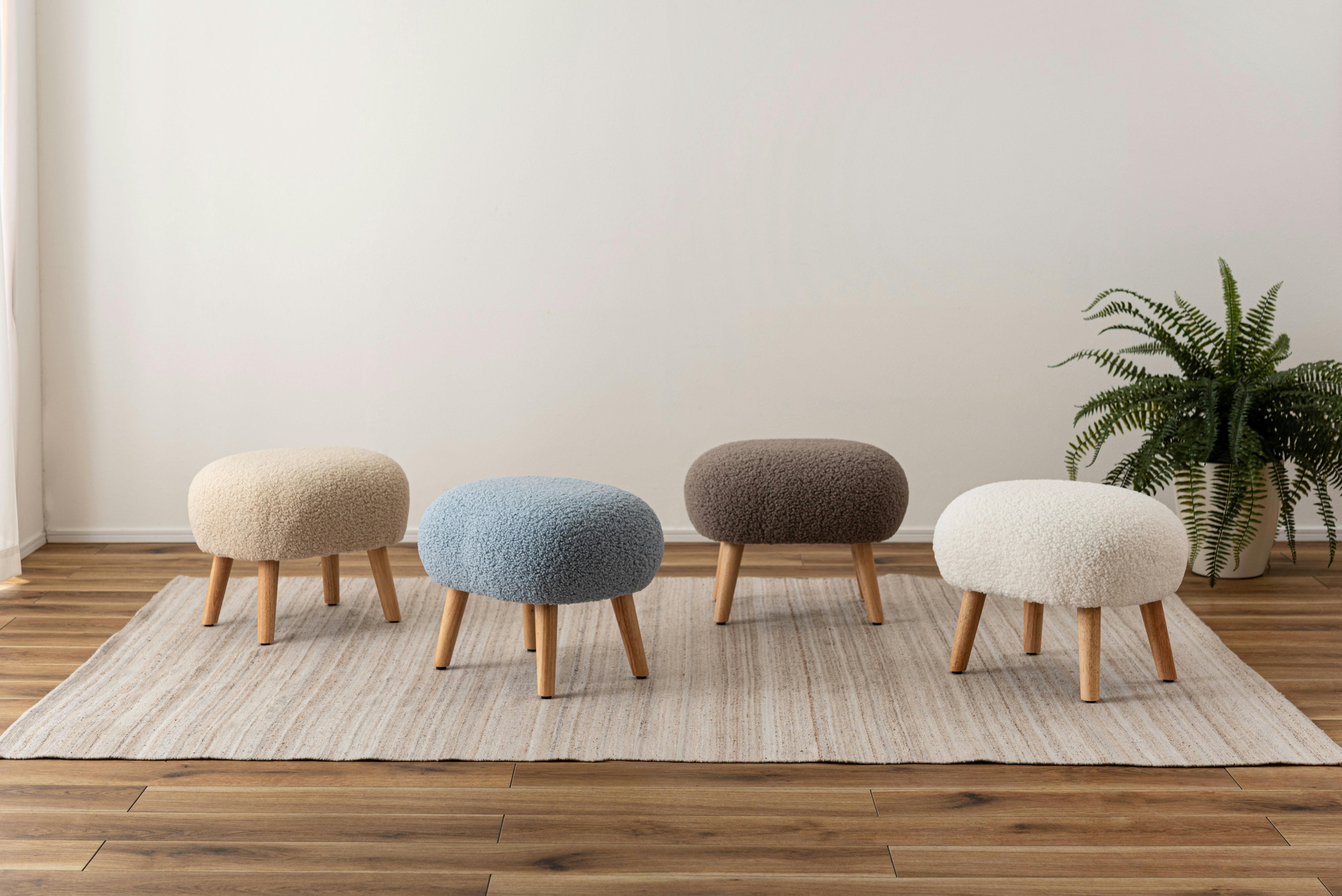 Room Essence スツール W50×D41×H38 ライトベージュ 組立式 丸椅子