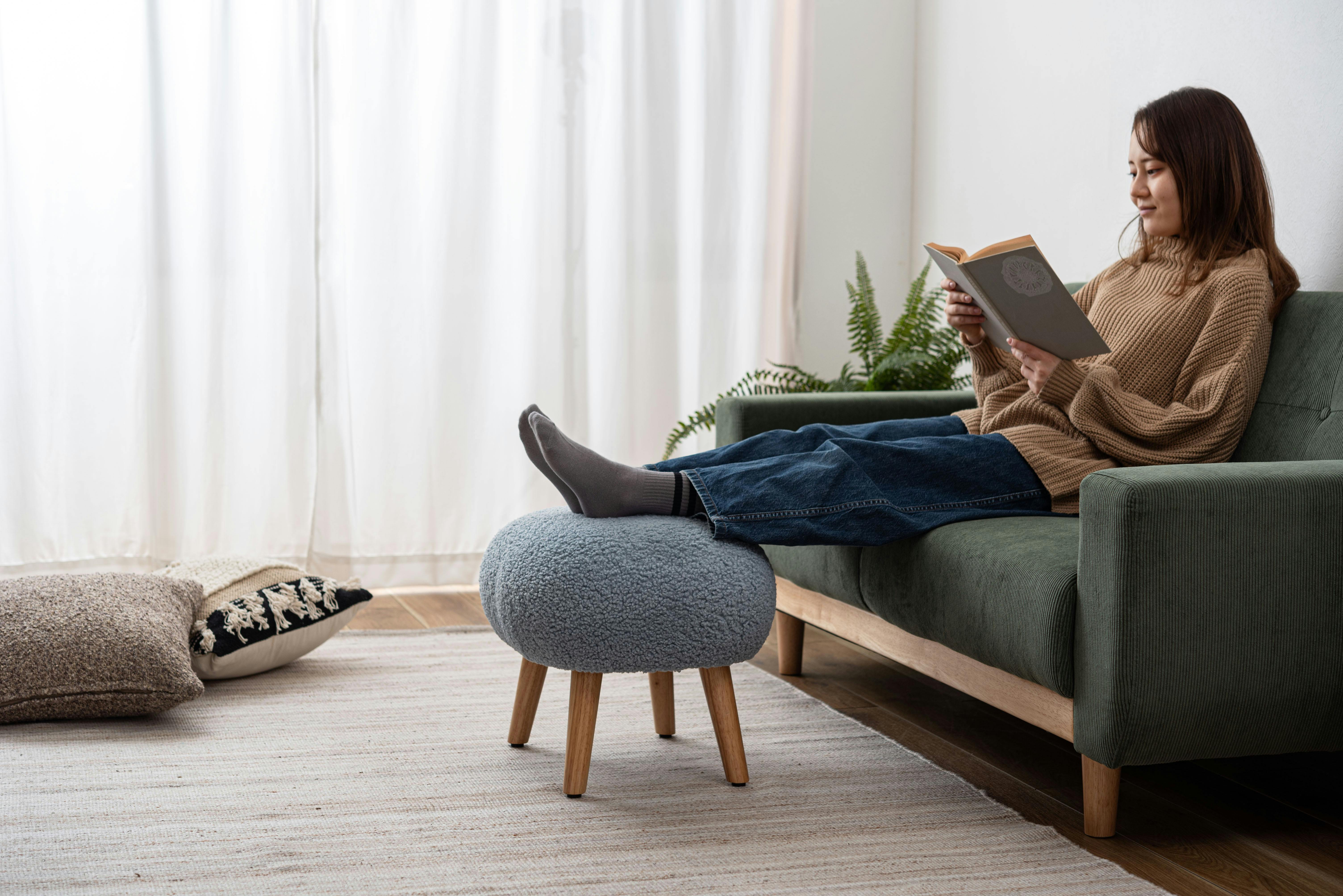 Room Essence スツール W50×D41×H38 ライトブルー 組立式 丸椅子