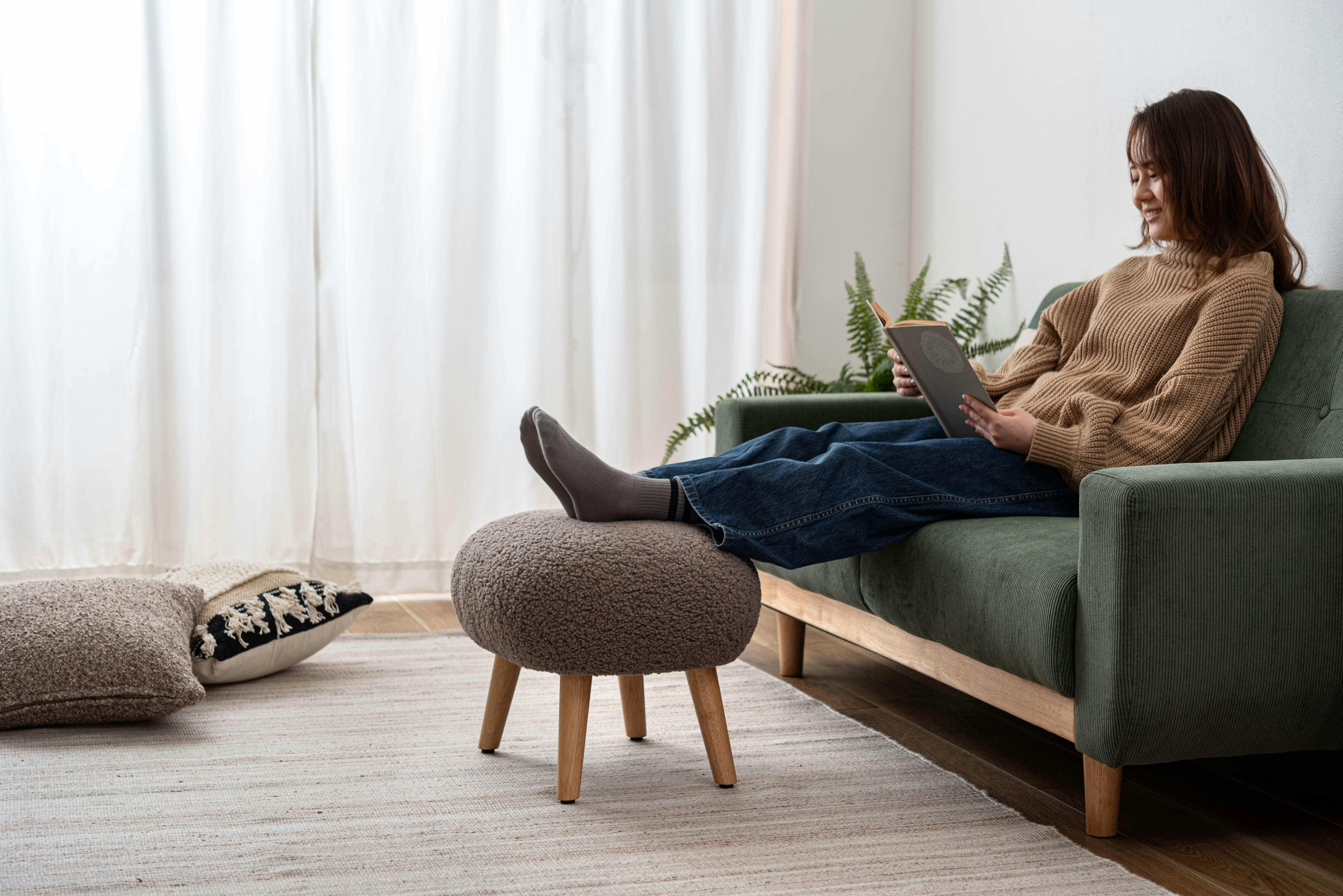 Room Essence スツール W50×D41×H38 モカブラウン 組立式 丸椅子