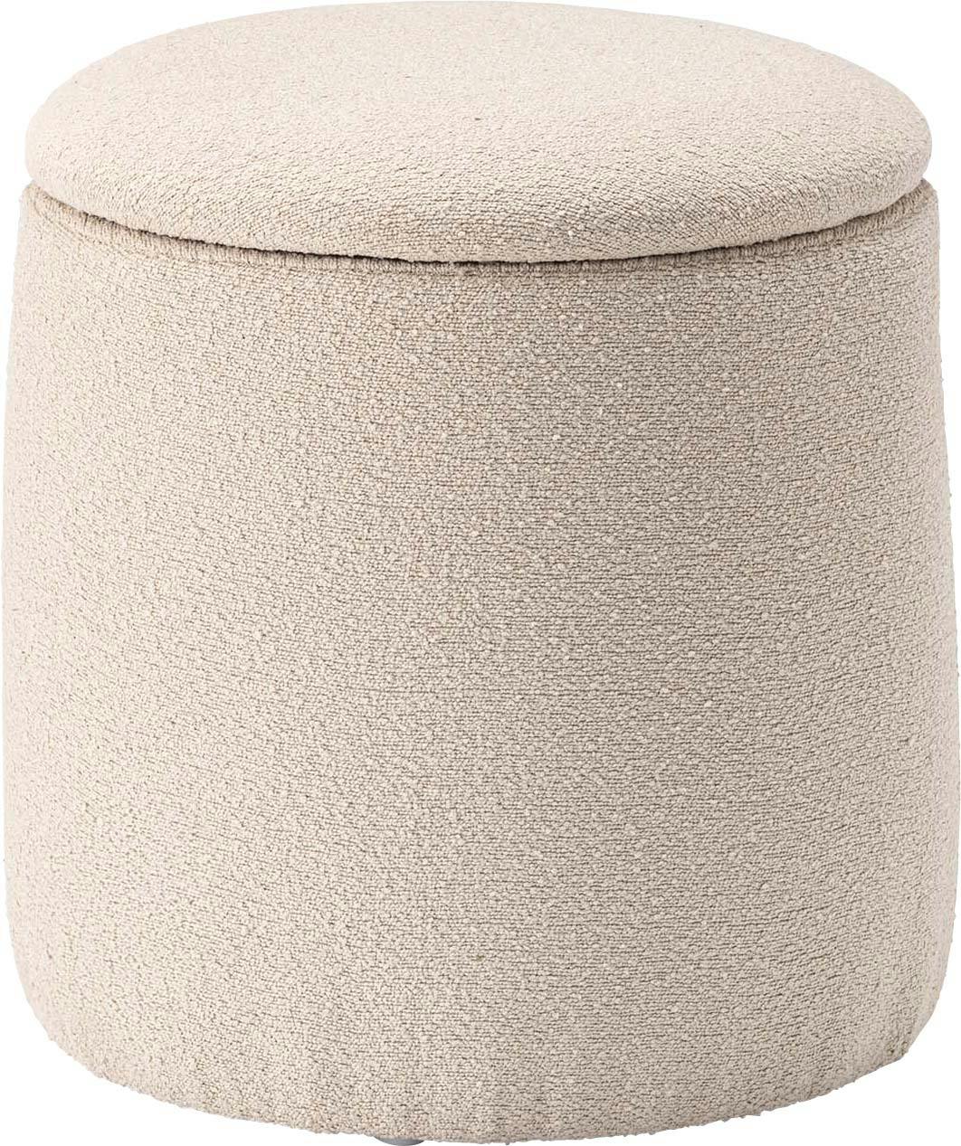 Room Essence ラウンド収納スツール W30×D30×H32 ベージュ 完成品 収納 椅子 ドレッサー 収納スツールボックス 収納スツールオットマン パイプ椅子